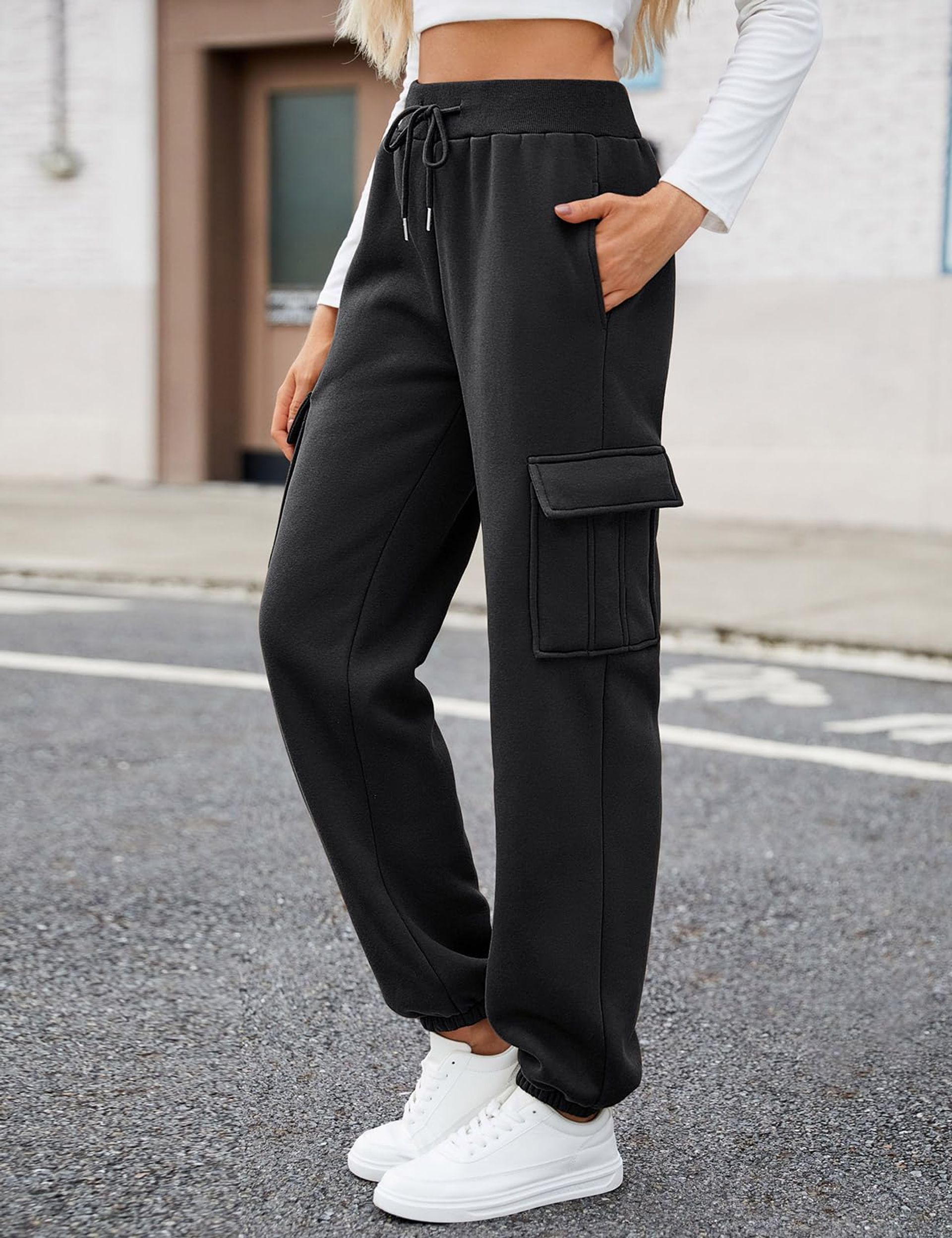 Sherpa Lned Athletc Sweatpants For Women - View #4