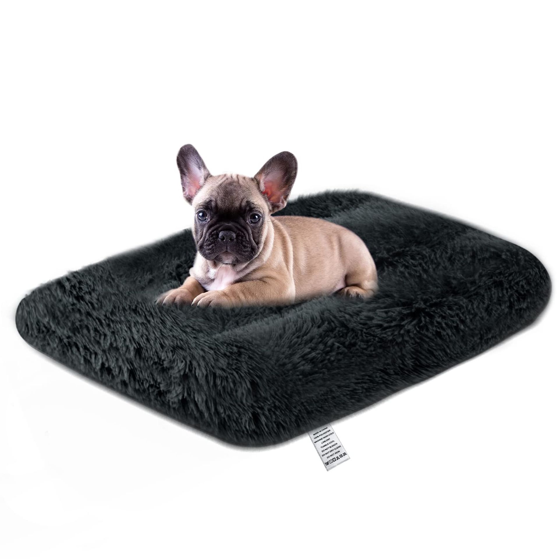 Dog Bed Large Crate Mattress Waterproof Non-Slip Memory Foam Washable Cushion Anti Anxiety - Dark Grey 91x61cm