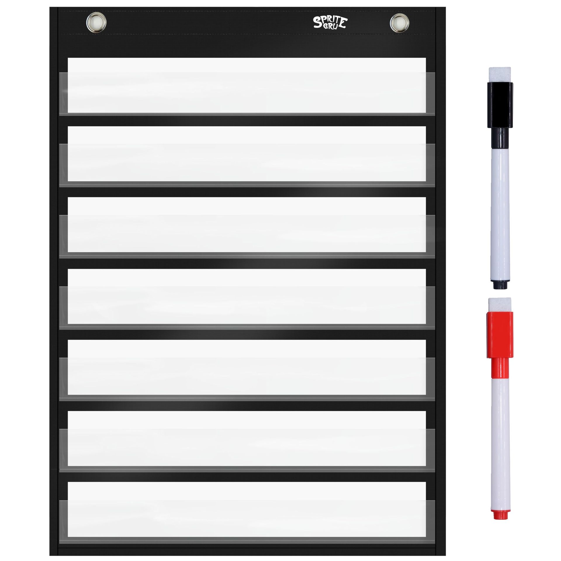 Versatile Magnetic Pocket Chart with 10 Dry Erase Cards for Classroom & Home Organisation