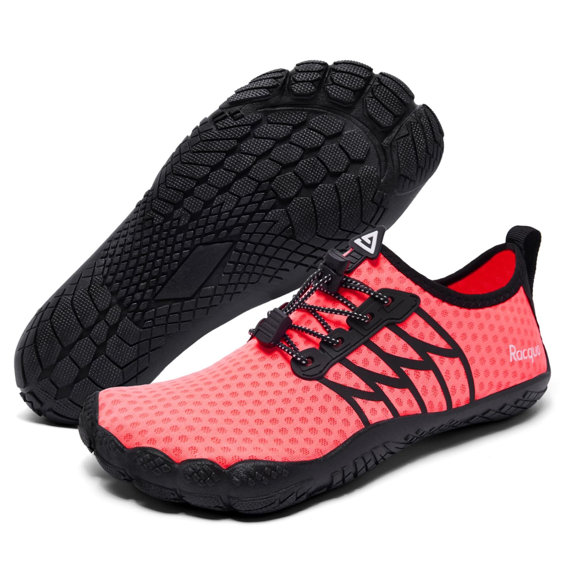 Women's Water Shoes Non Slip Lightweight Quick Dry Aqua Footwear for Swimming, Beach & Surf - Rose Red UK 4
