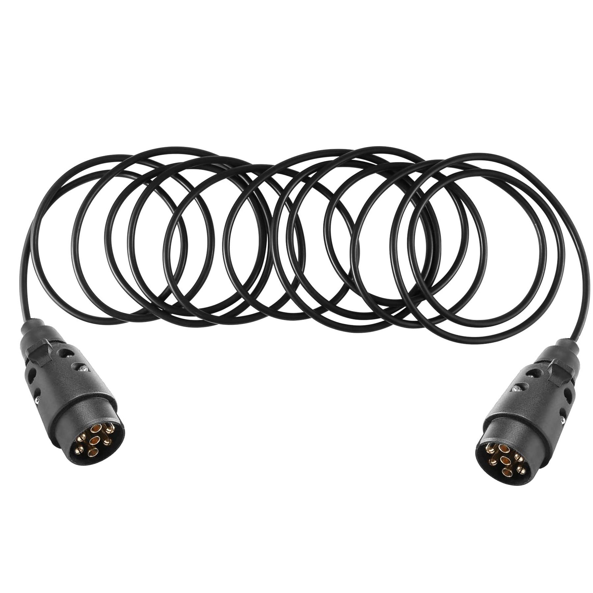 7 Pin Trailer Extension Cable 12V Towing Lead Male to Male Light Board Connector 6M - 7pin Male to Male Cable 6M