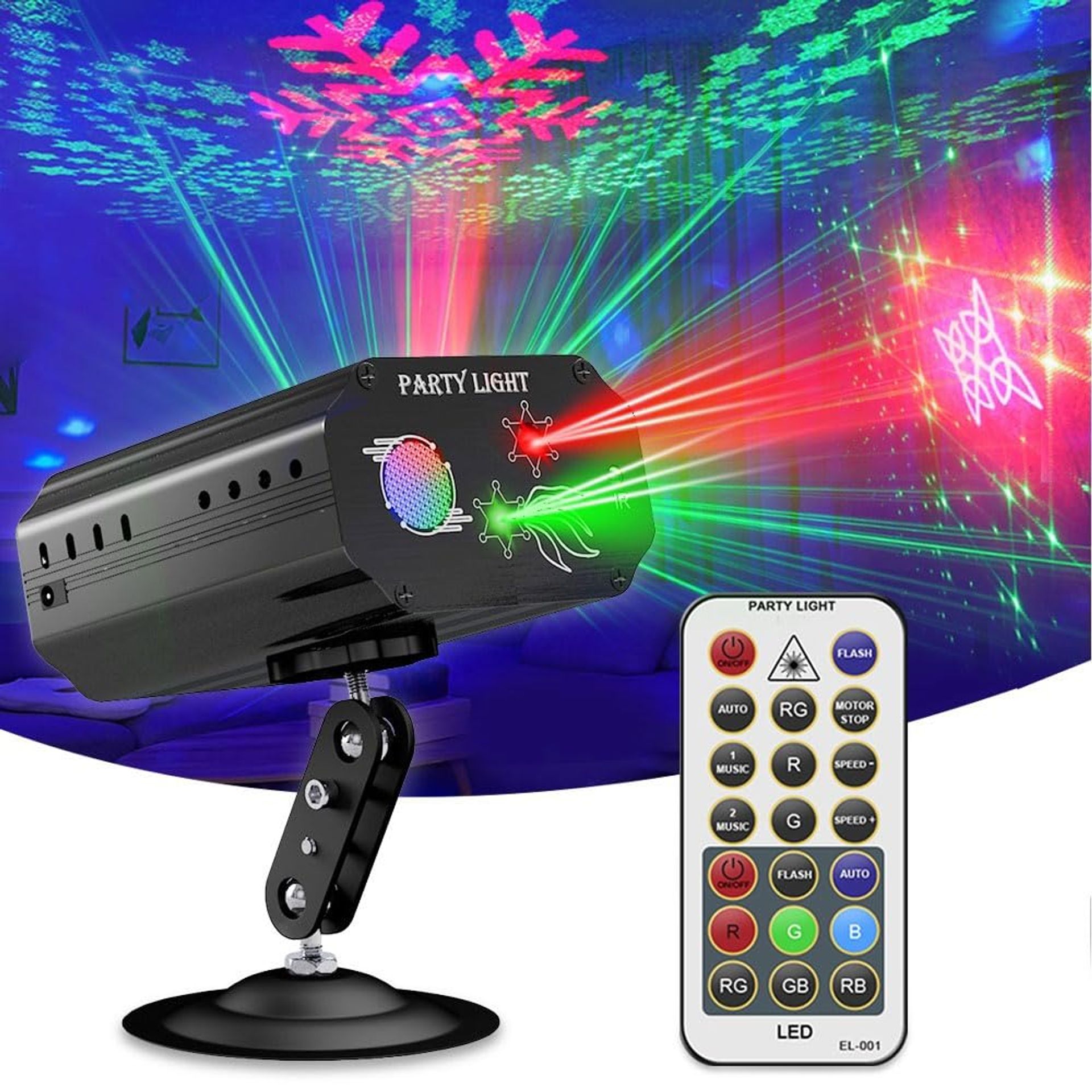 Sound Activated Disco Party Lights with Remote Control – Multi-Colour LED for Indoor Parties, Birthdays, Clubs & Festive Events