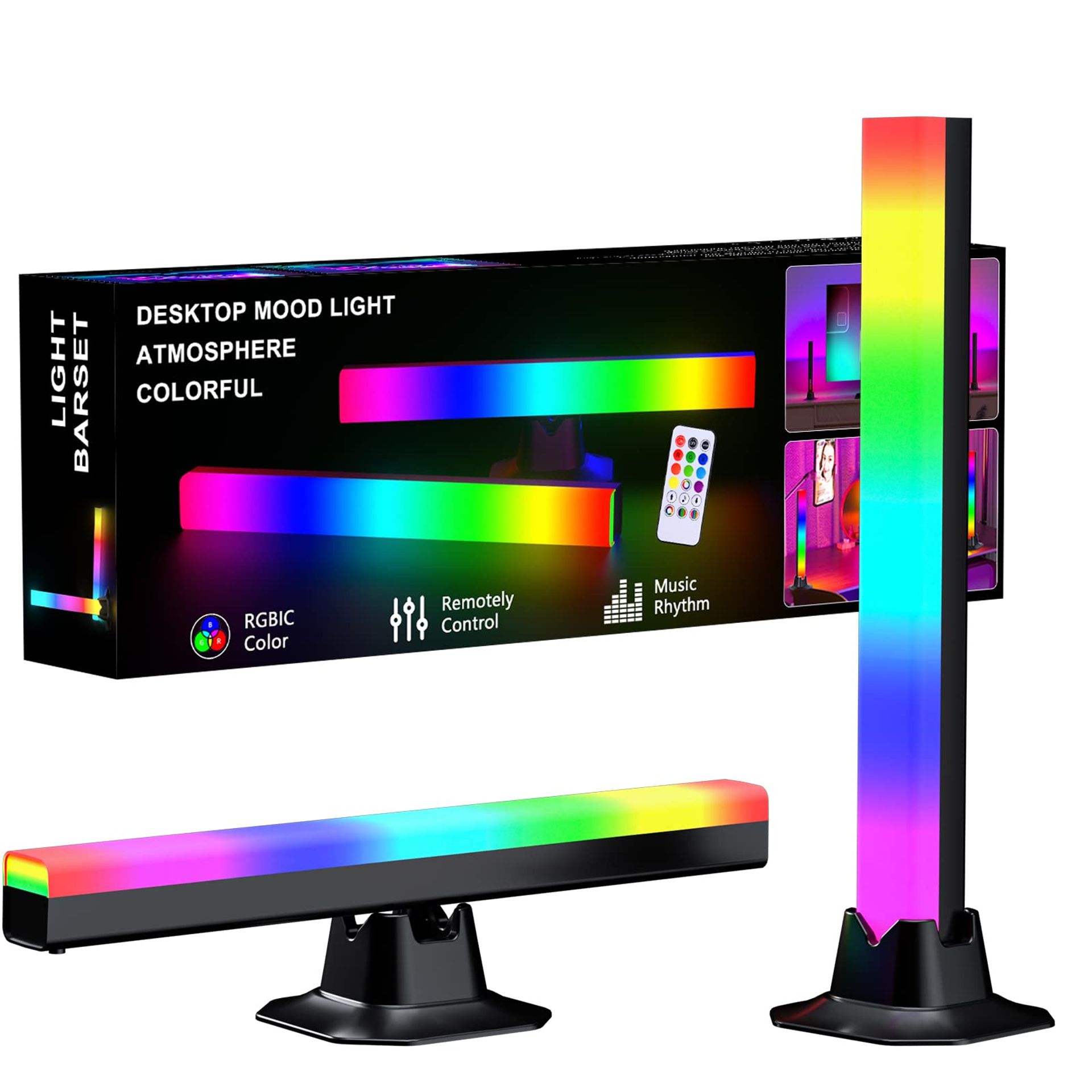 Smart LED Lightbar, 3D Visual Feast，Bluetooth RGBIC TV Backlight, APP&Remote Control Gaming Lamp Sync with Music, LED Play Light Bar for TV PC Gaming Movies Room Decoration…