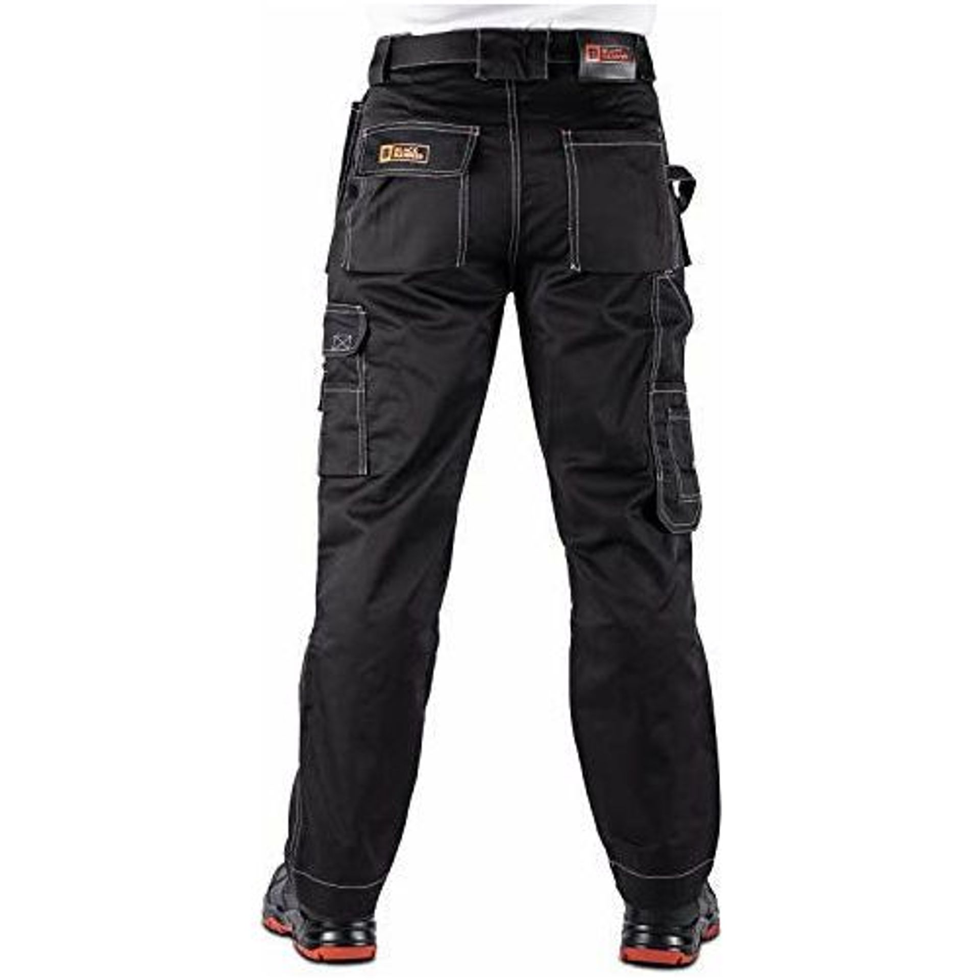 Black Hammer Mens Work Trousers Multi Pockets Cargo Heavy Duty