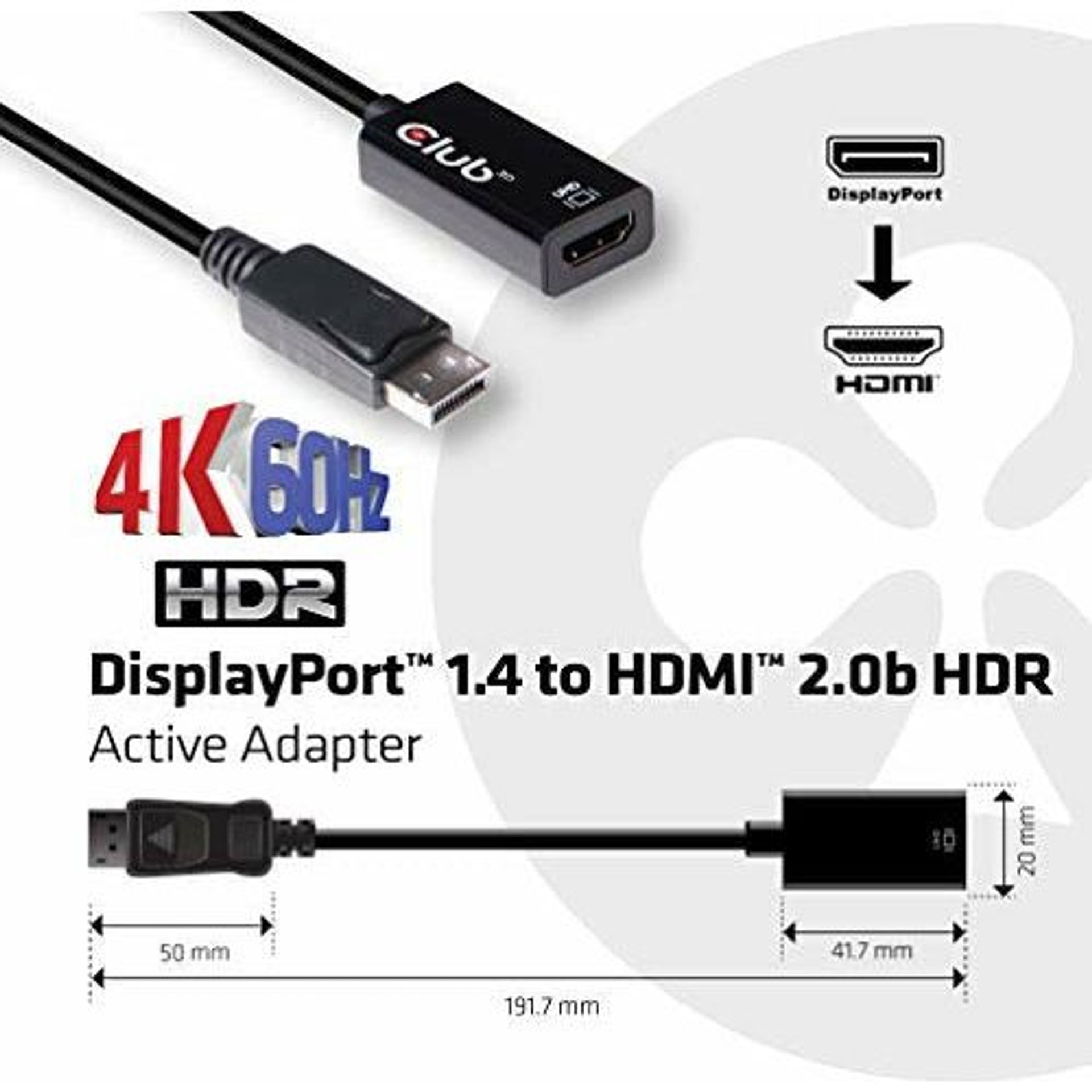 Club 3D CAC 1080Ã Â Display Port 1.4Ã Â HDMI 2.0Ã Â A Hdr Active Black