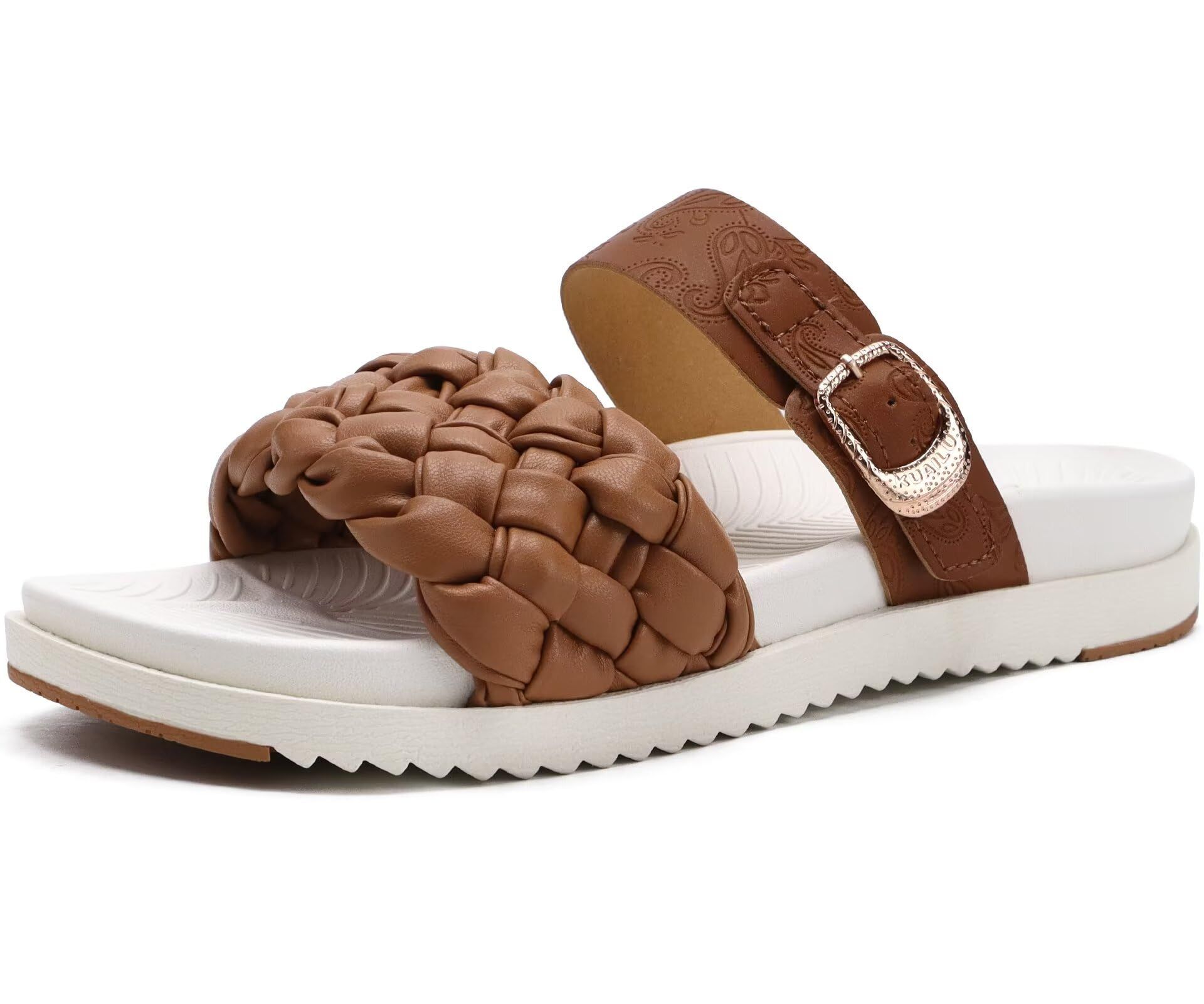 KuaiLu Dames Mode Orthopedische Zwembadschoenen Vrouwen Lichtgewicht Atletische Yoga Mat Badschoenen Pantoffels Comfortabele Fasciitis Plantaris Arch Ondersteuning Sandalen Khaki 41