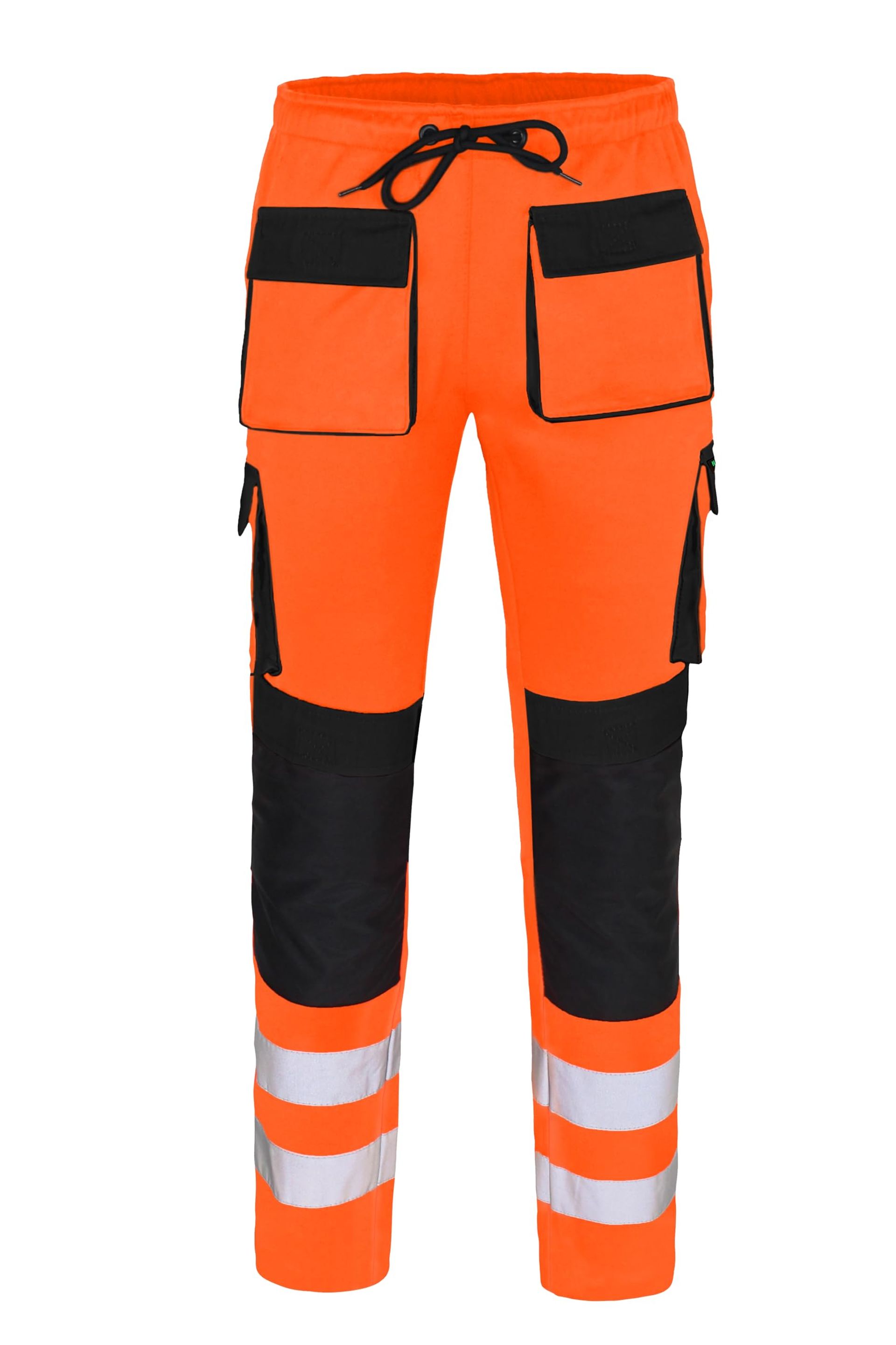 Men's Hi-Vis Fleece Work Trousers Thick Joggers Combat Workwear Pants - Orange M