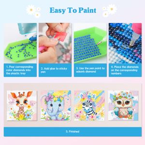 Kit Diamant Peinture 5D Animaux Ânes 30x30cm - DIY Artisanat Pour Adultes Et Enfants - Décoration Murale