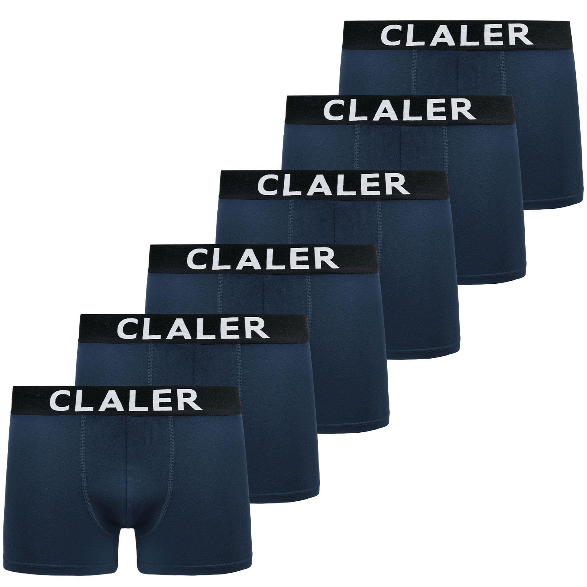 Men's Boxer Shorts 6 Pack Cotton Stretch Soft Fitted Trunks Comfortable Breathable Underwear - Blue S