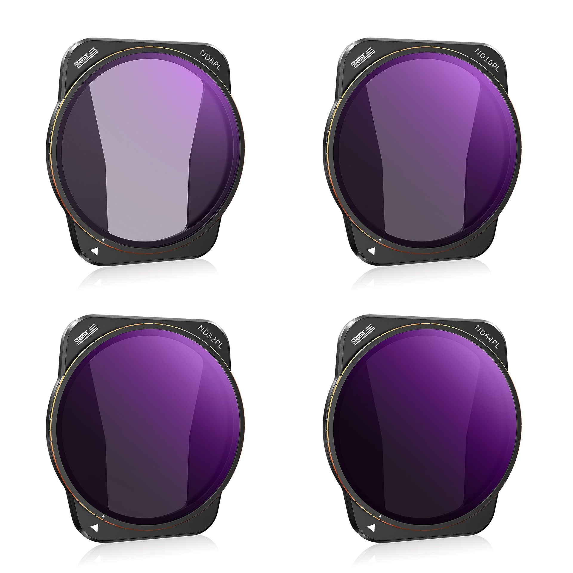 4-Pack ND/PL Filter Set for DJI Air 3 Multi-Coated HD Glass No Colour Cast & Glare Reduction - Black Aluminium Version