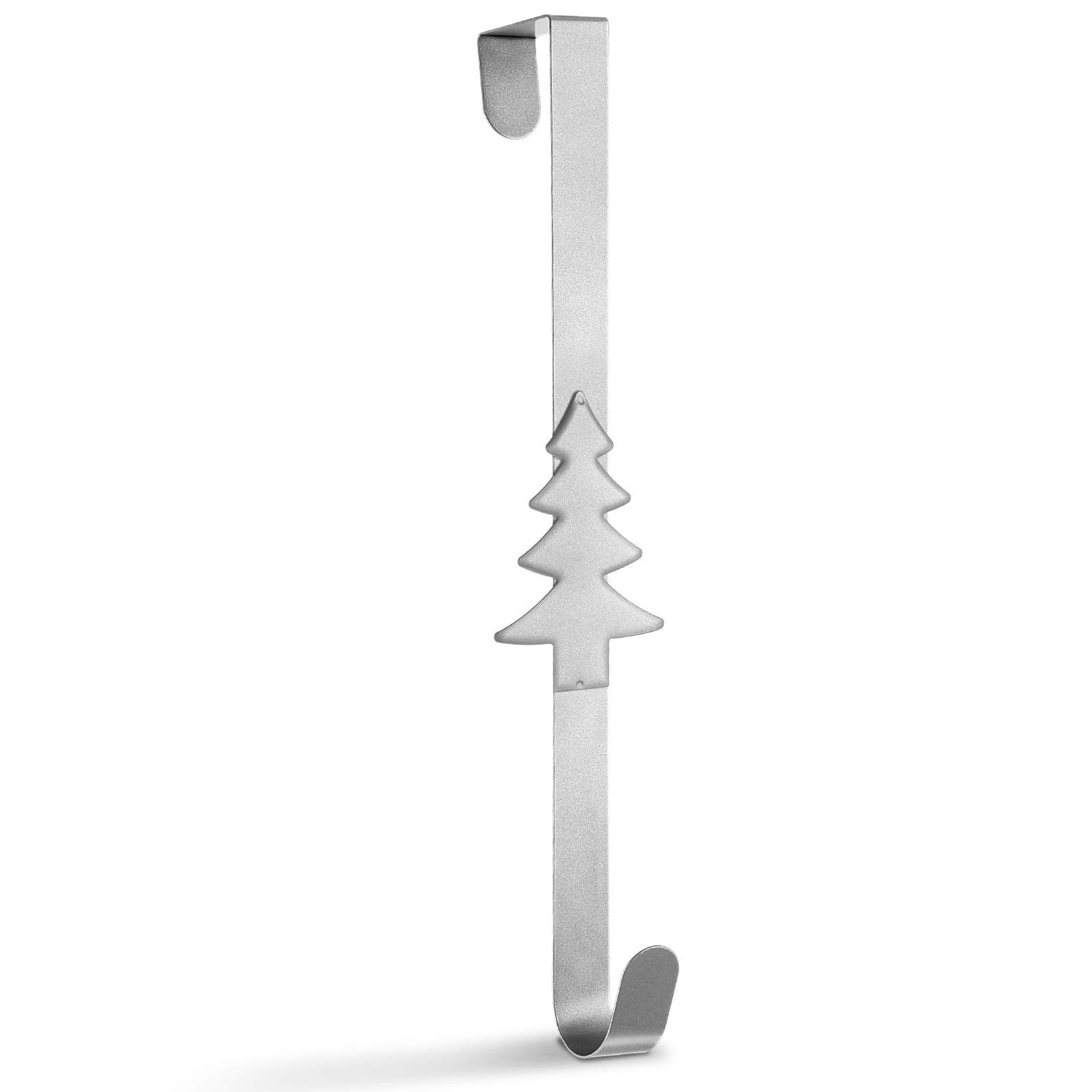 Over Door Wreath Hanger Metal Hook for Christmas Decorations Parties Home Use - Silver 15in