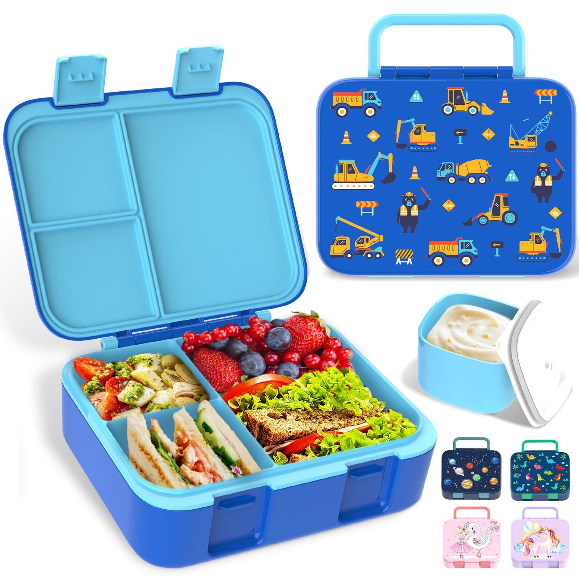 Ocean Treasures Kids Bento Lunch Box - Leak-Proof, Microwave Safe, Multi-Compartment