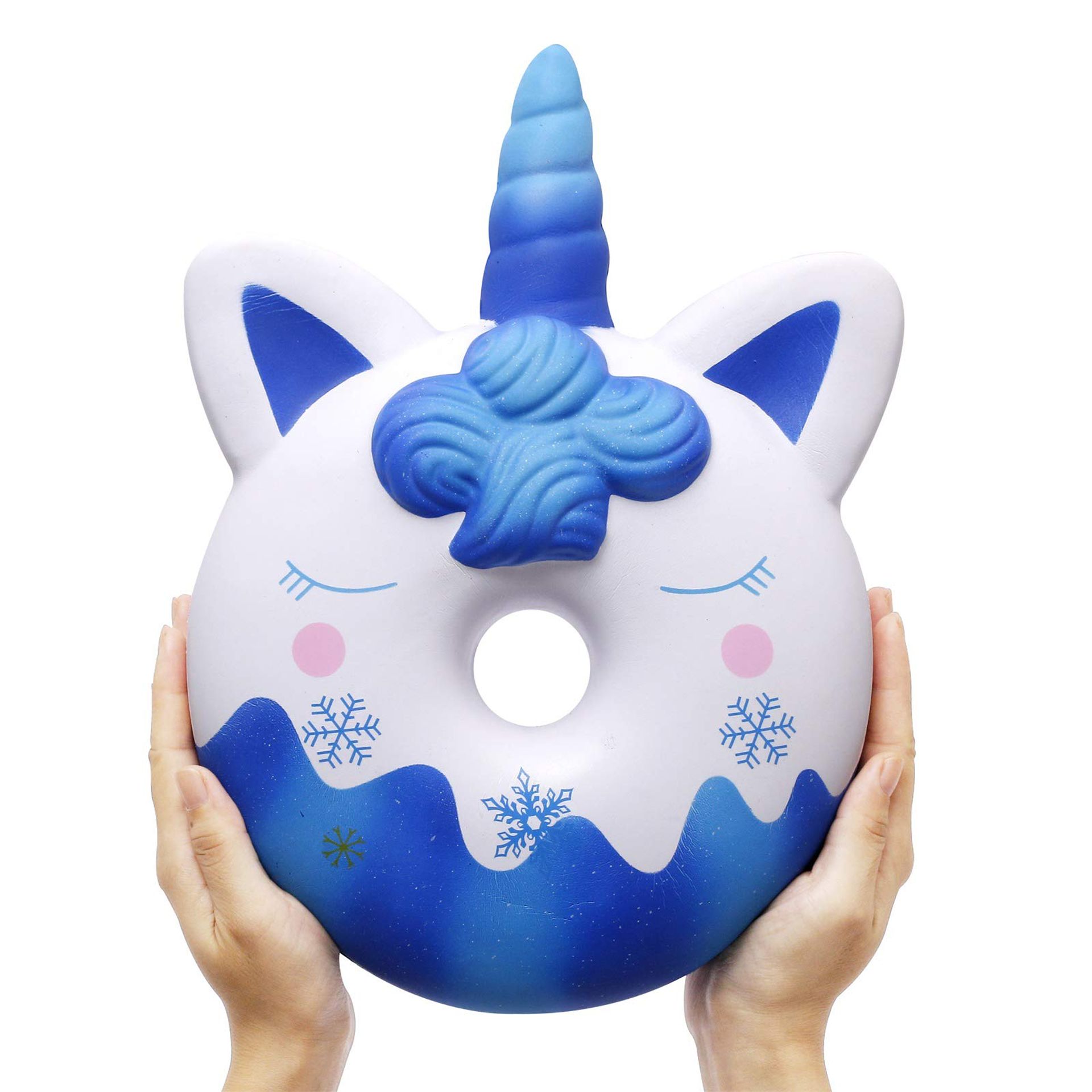 Jumbo Unicorn Donut Squishy Toy Kawaii Scented Slow Rising Stress Relief Gift - Multicolour 13 Inches