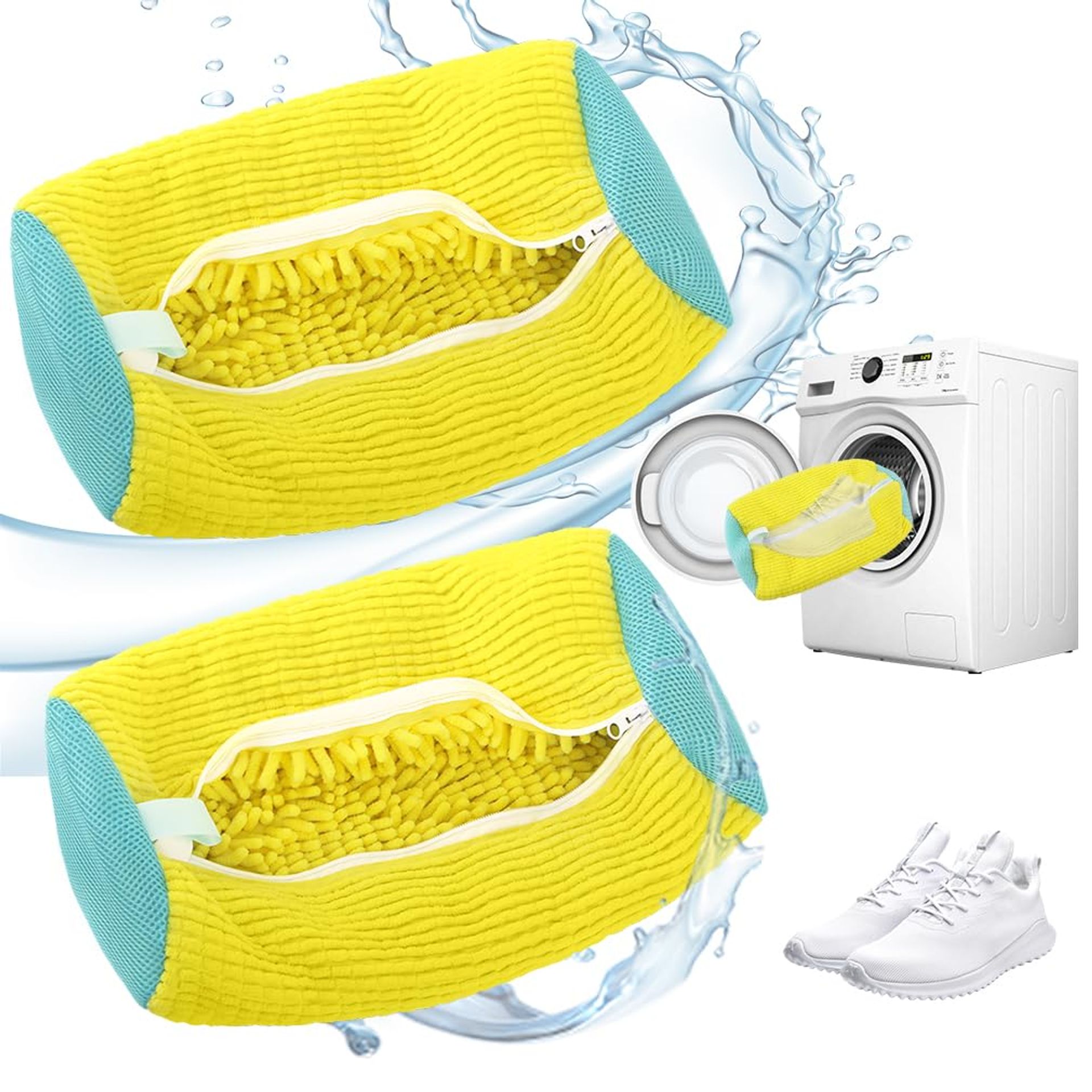 2pcs Reusable Shoe Cleaning Bags for Washing Machine - Fits Trainers & Boots