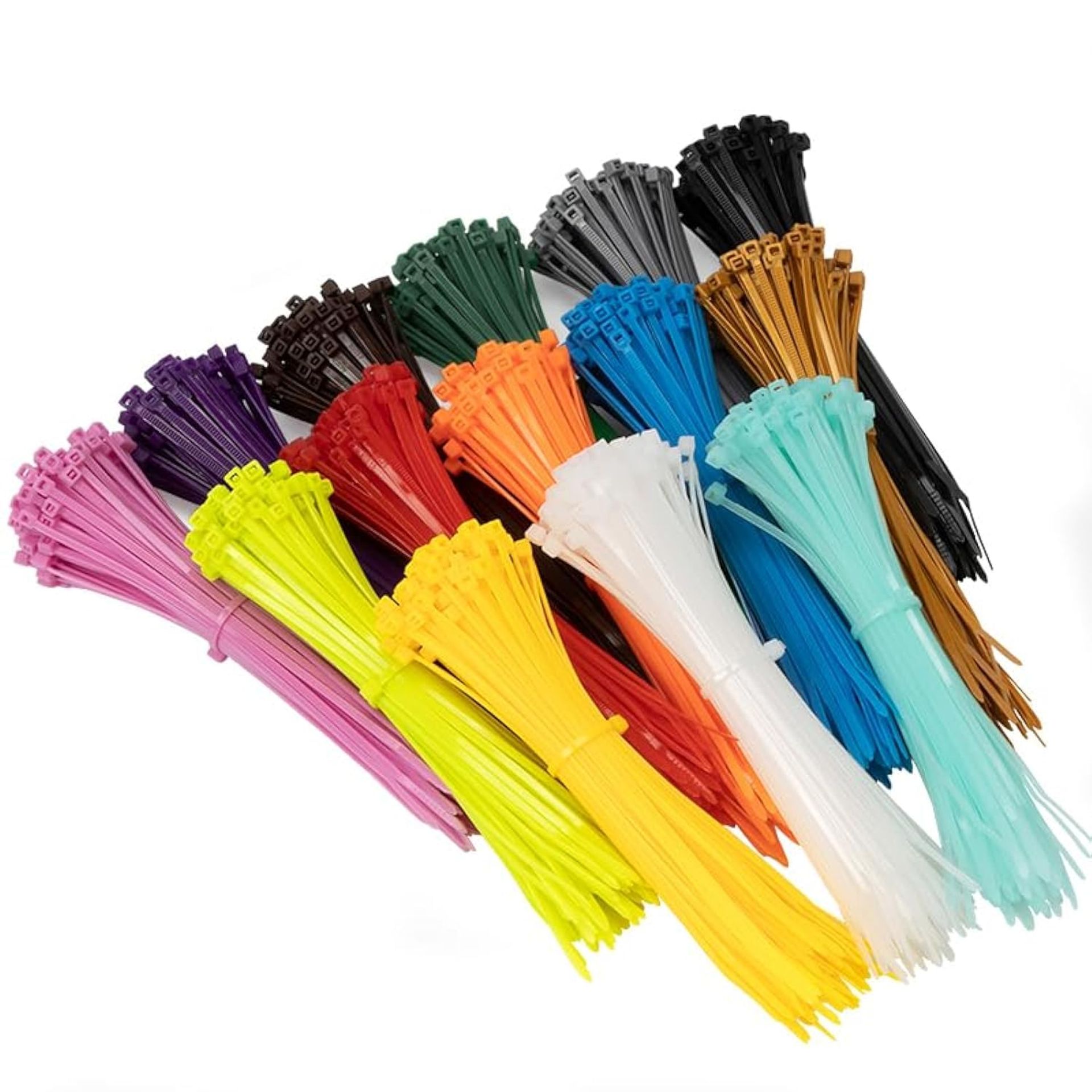 Multi-Purpose Self-Locking Nylon Cable Zip Ties 1400 PCS 2.5x100mm for Home, Office, Garden & Workshop - 14 Colours 2.5x100mm
