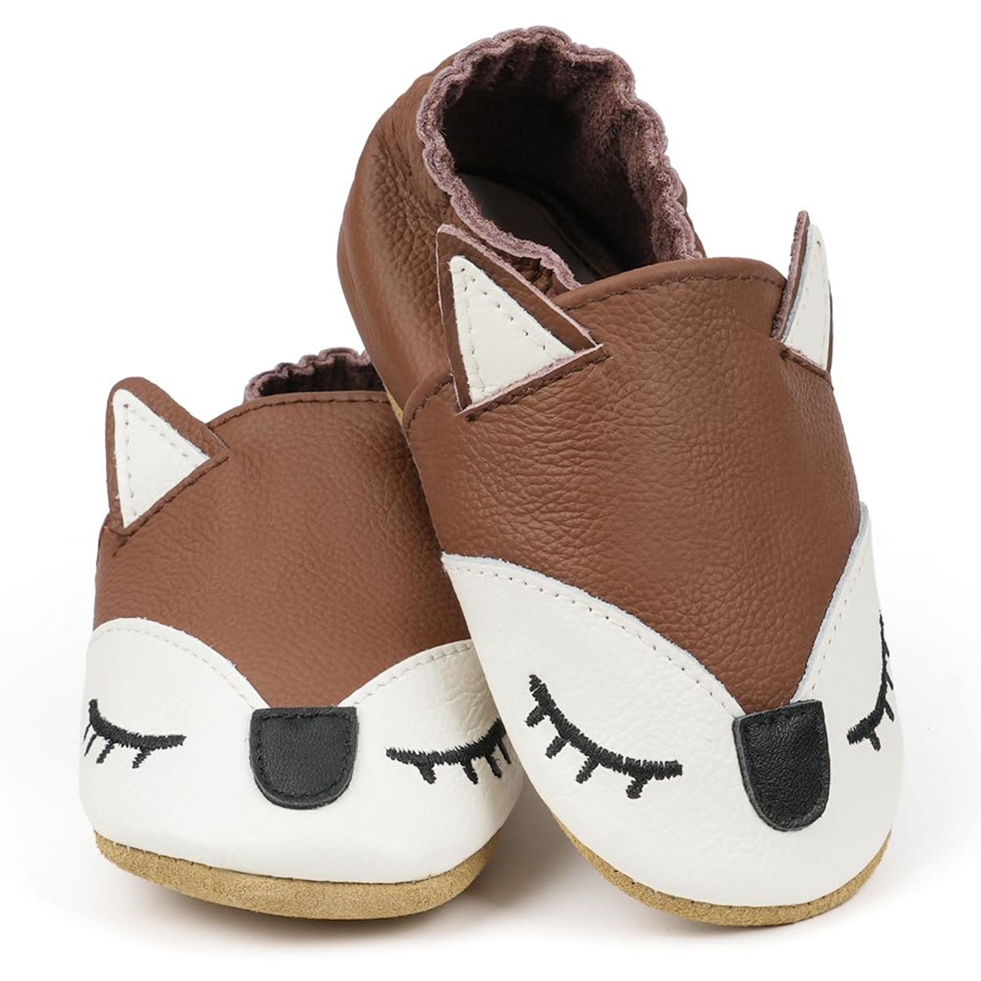 Soft Leather Baby Shoes with Animal Designs - Non-Slip First Walking Shoes for Boys & Girls