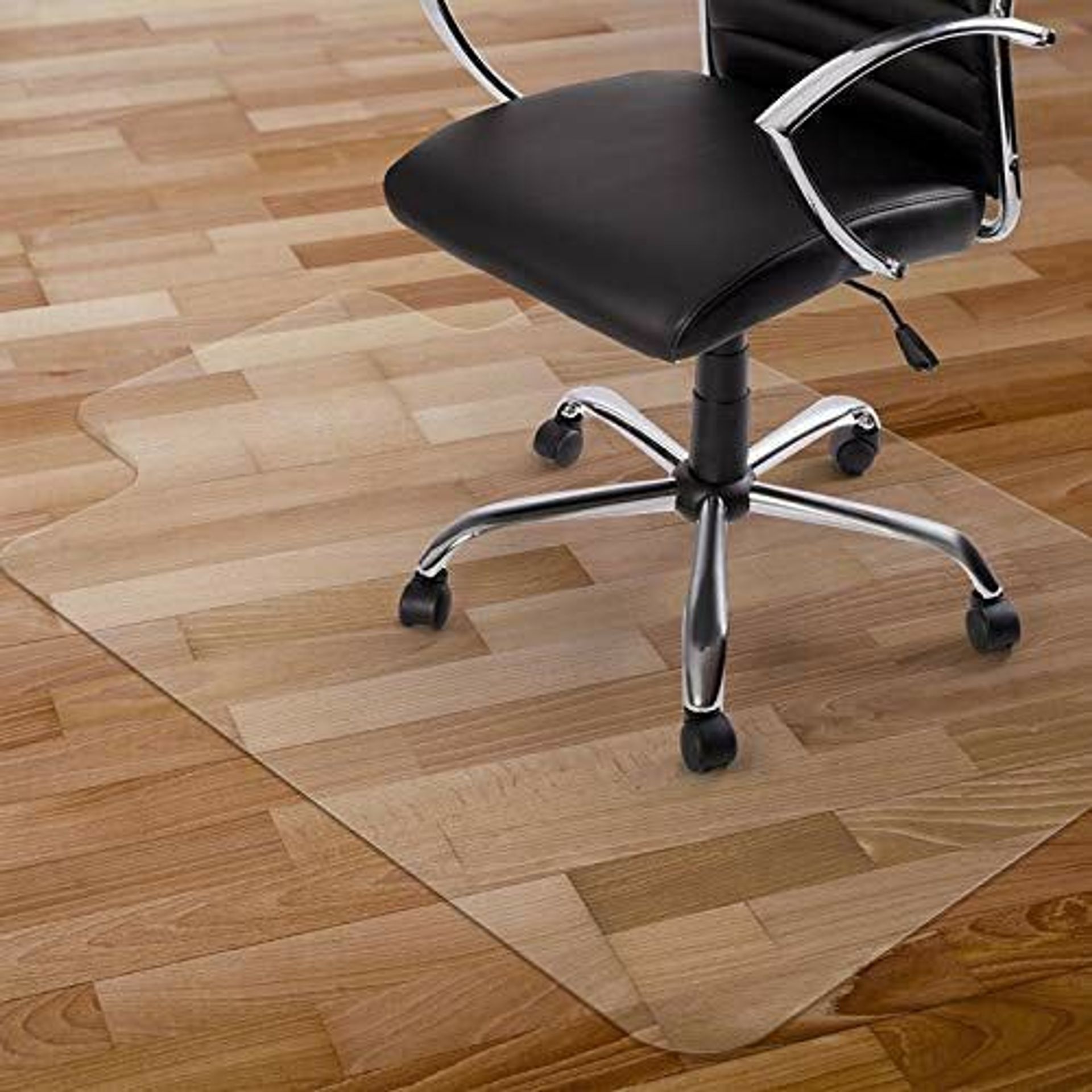 Clear Chair Mat for Hard Floors Non-Slip PVC Office Floor Protector with Lip - Transparent 90x120cm