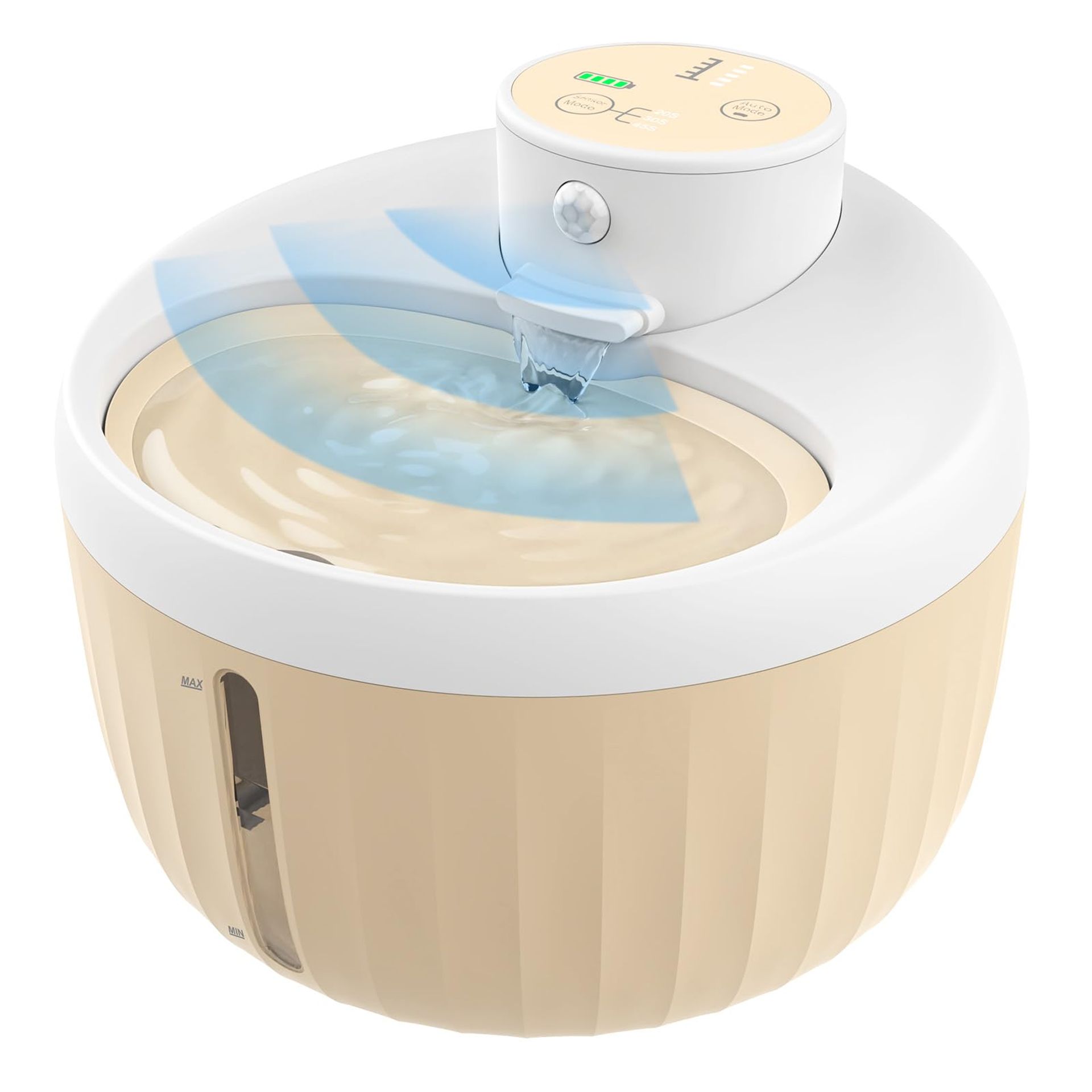 1.6L Wireless Cat Water Fountain with Motion Sensor, 3 Flow Modes & Ultra Silent Pump for Pets