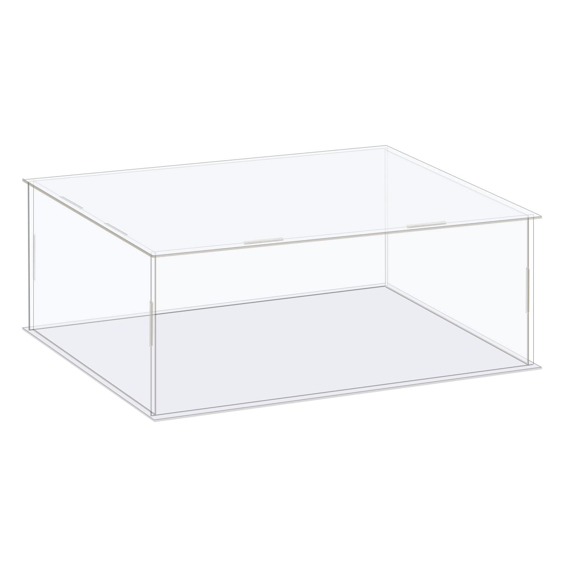 Acrylic Display Case Box Clear Dustproof Protection for Collectibles, Figures, Dolls, Crafts - Clear 36x21x11cm