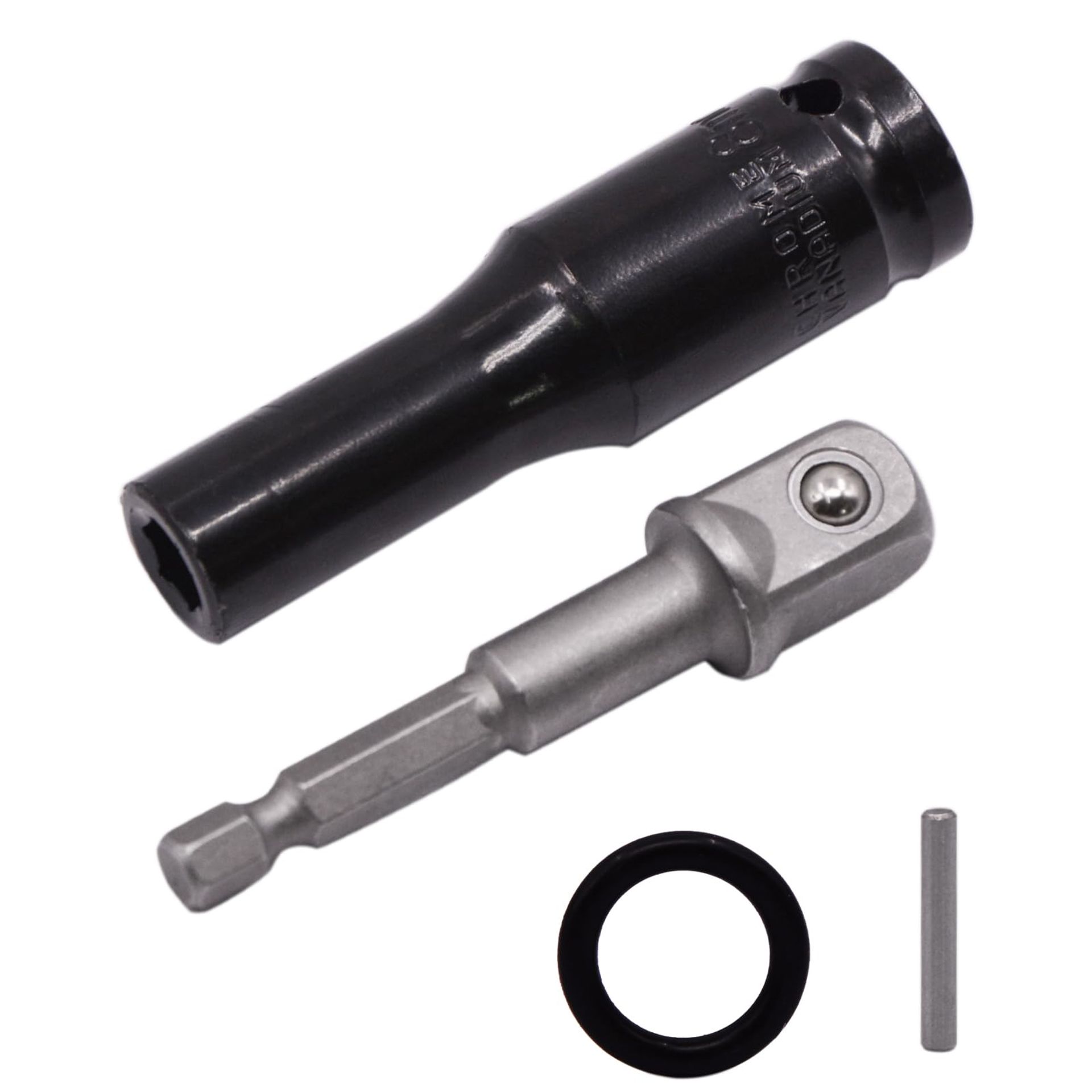Uotyle 17mm Deep 6-Point Impact Socket,1/2" Drive Socket Accessory Set, 3" Length and 1/4" Hex Shank Adapter
