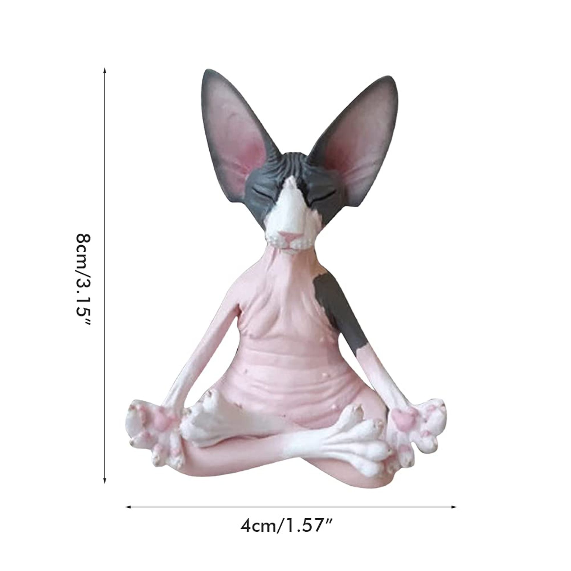 RUSTOO Sphynx Cat Meditate Statue, Zen Buddha Collectible