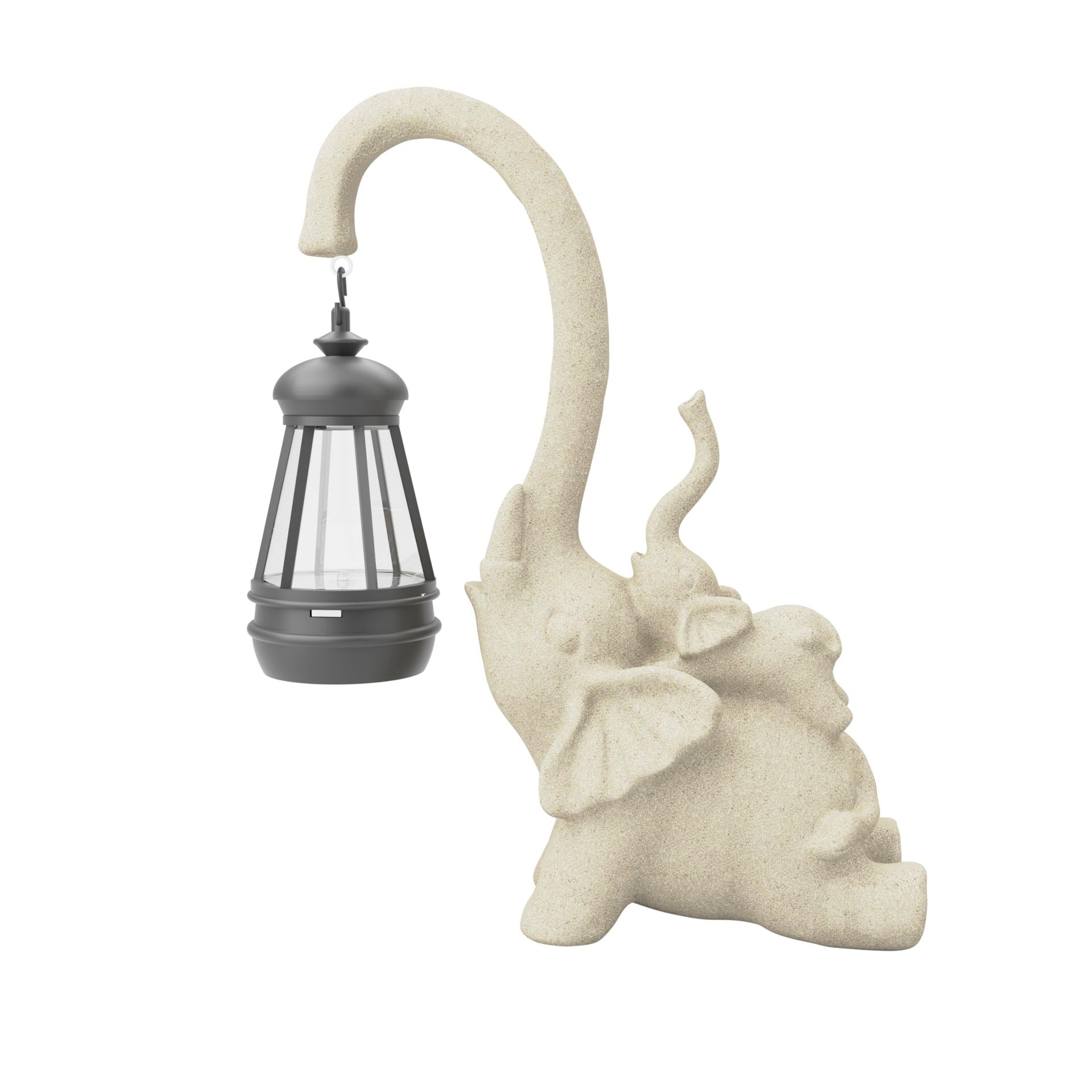 Solar Powered Parent-Child Elephant Garden Ornament LED Light IP65 Waterproof Sculpture - Yellowish Brown FZY24