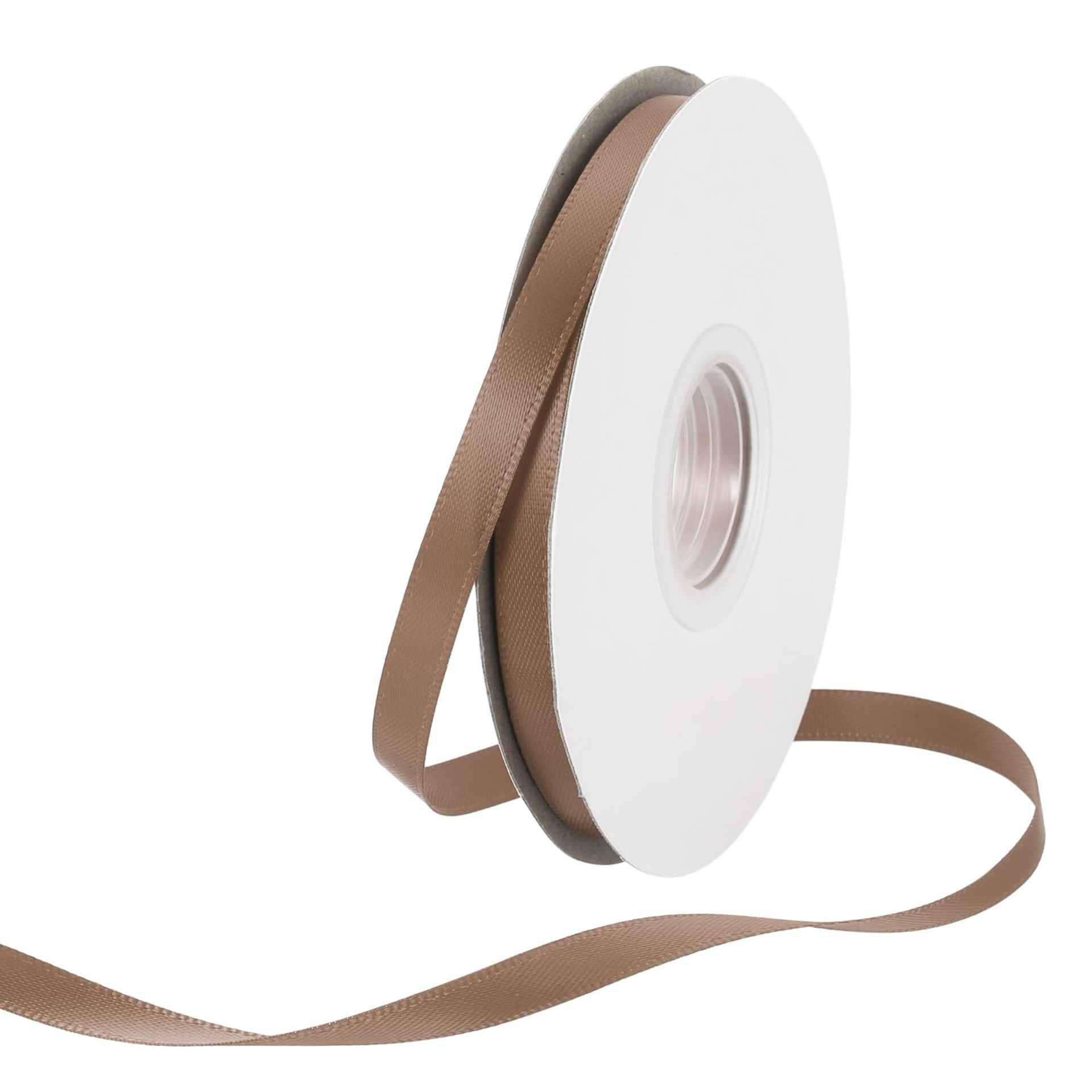 Rebower 38mm Satin Ribbon 91m Thick Double Face Grosgrain Silk Ribbon, [for Gift Wrapping, Hair Bows, Wedding, Cake, Flower] - 100 Yard/300ft/ Light Coffee