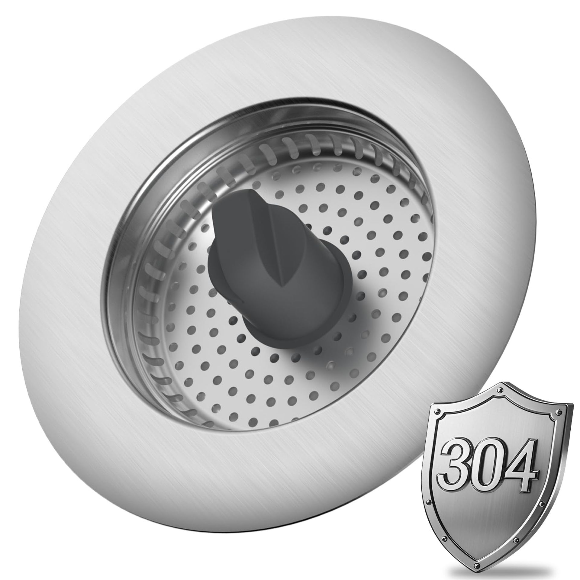 3-in-1 Stainless Steel Kitchen Sink Drain Stopper & Strainer - Anti-Clogging, Odour Resistant, Fits 72-86 mm