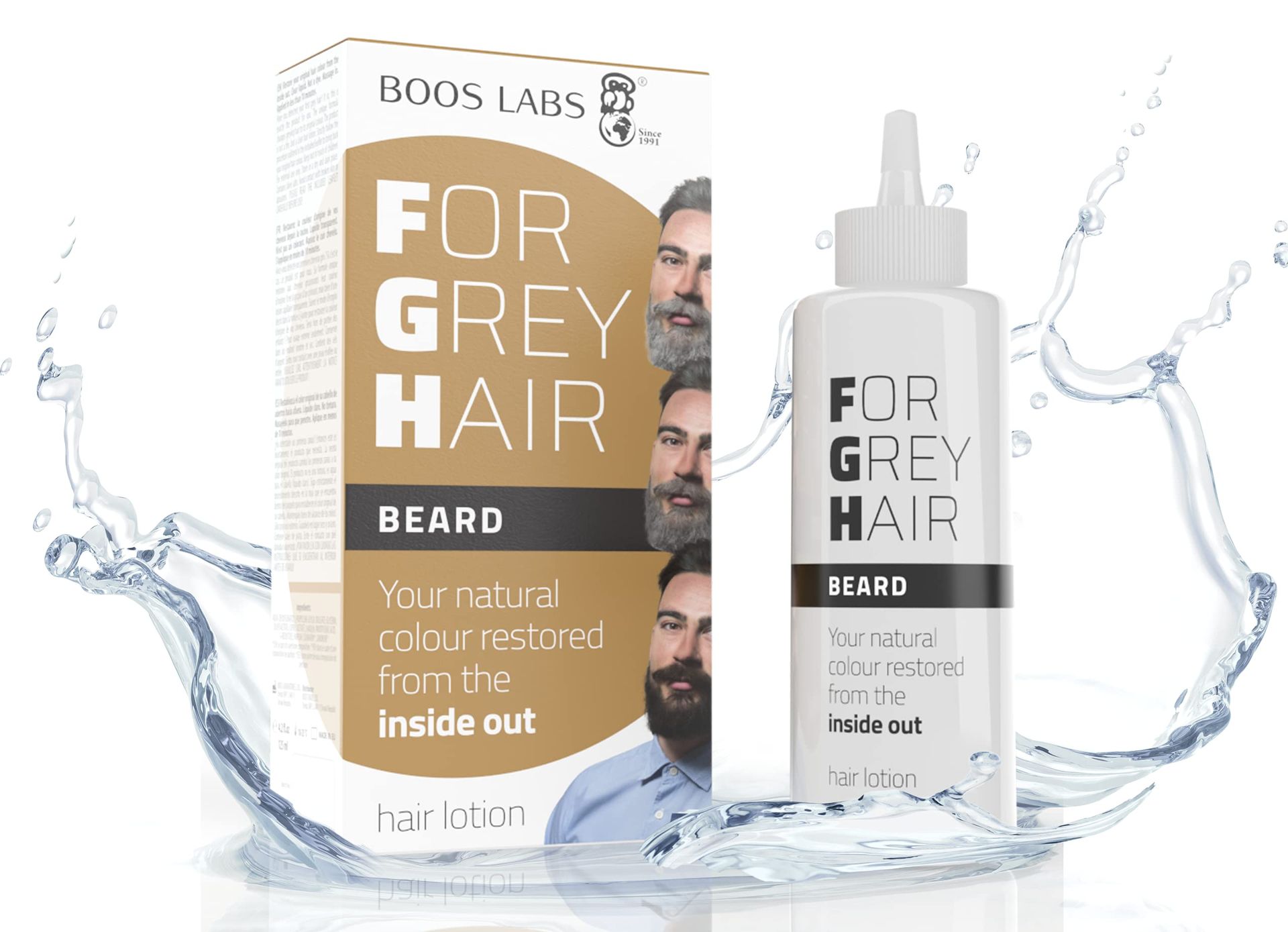 For Grey Hair Men’s Enzymatic Scalp Treatment Natural Root Touch-Up, Glycerin Hydration - Grey 375ml