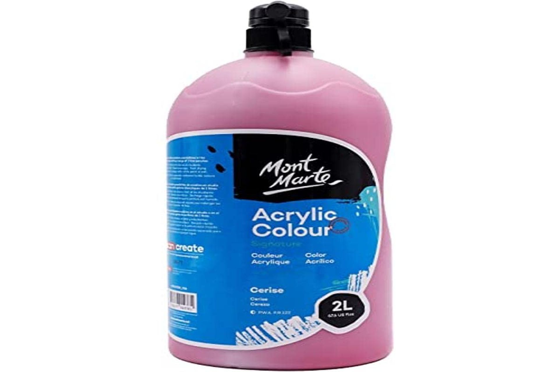 Acrylic Paint 2 Litre Bottle High Coverage Fast Drying for Students and Artists - Cerise 2L