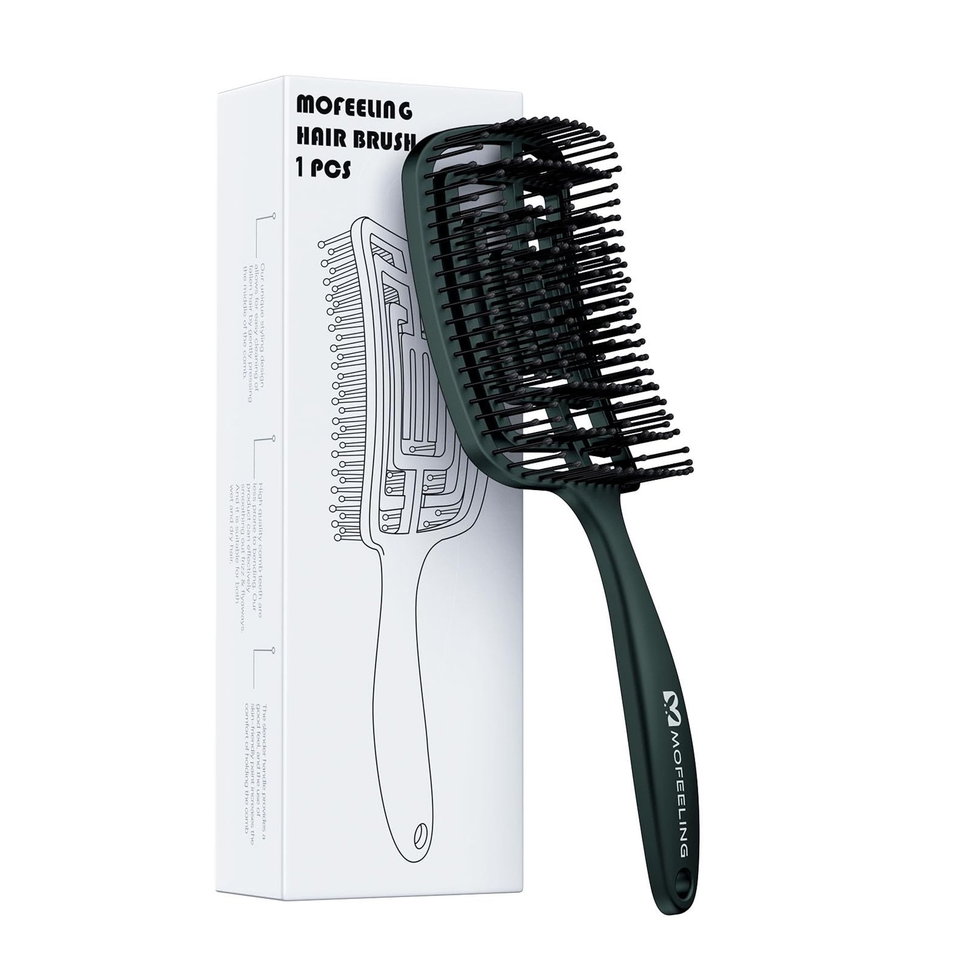 Hair Brush, Anti Tangle Detangle Hair Brush, Wet & Dry Head Massaging Openwork Hairbrush for Women Men Kids, Glide Through Tangles For All Hair Types, Quick Drying Shaping, Comfortable Handle
