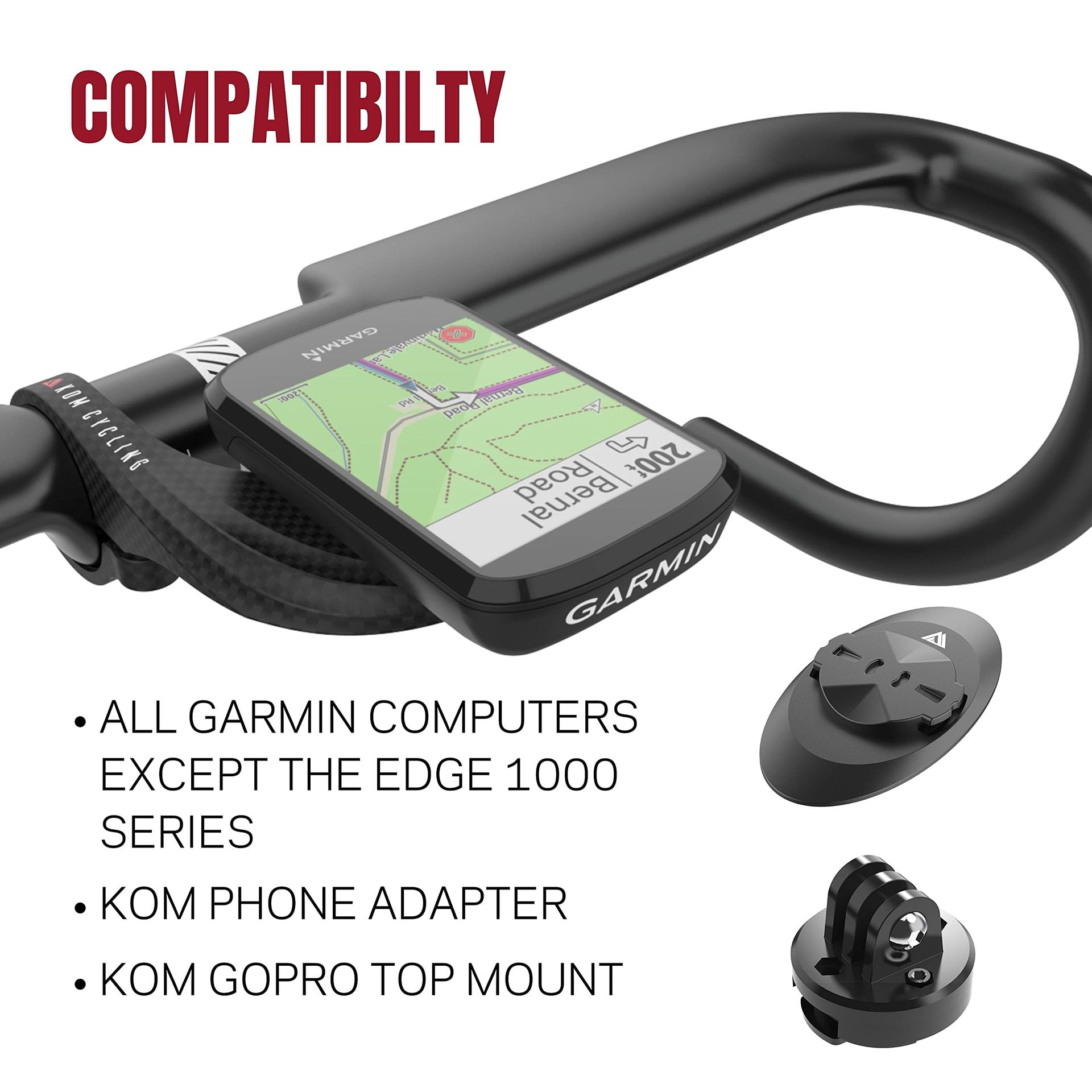 KOM Cycling Computer Mount Designed To Be Used With Garmin Edge Series