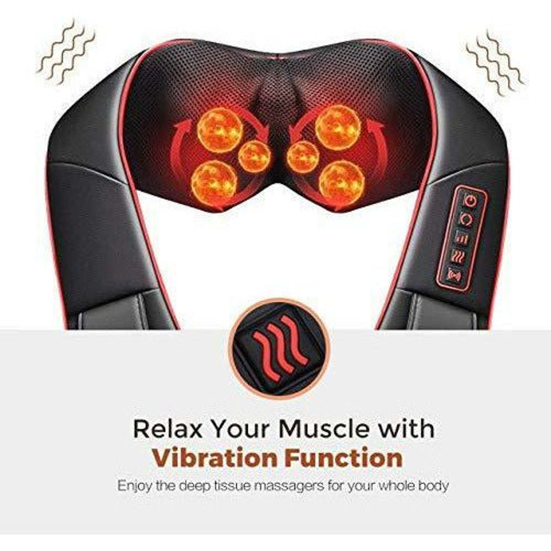 ATMOKO Handsfree Shiatsu Neck Shoulder Massager Electric Back Massage Wit