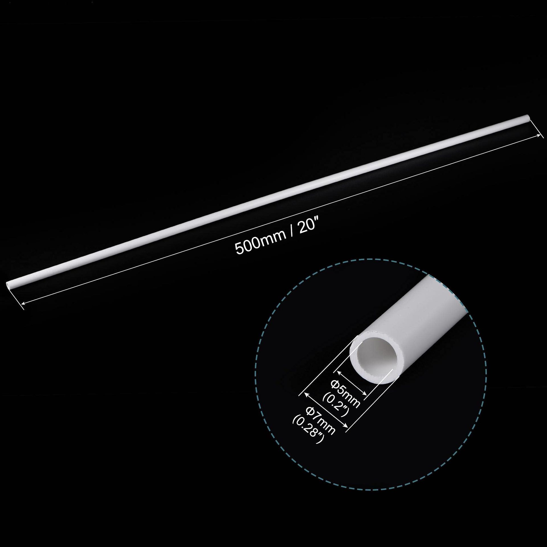 Sourcing Map Rigid Round Clear Tubing 10mm(25/64'') ID X 11mm