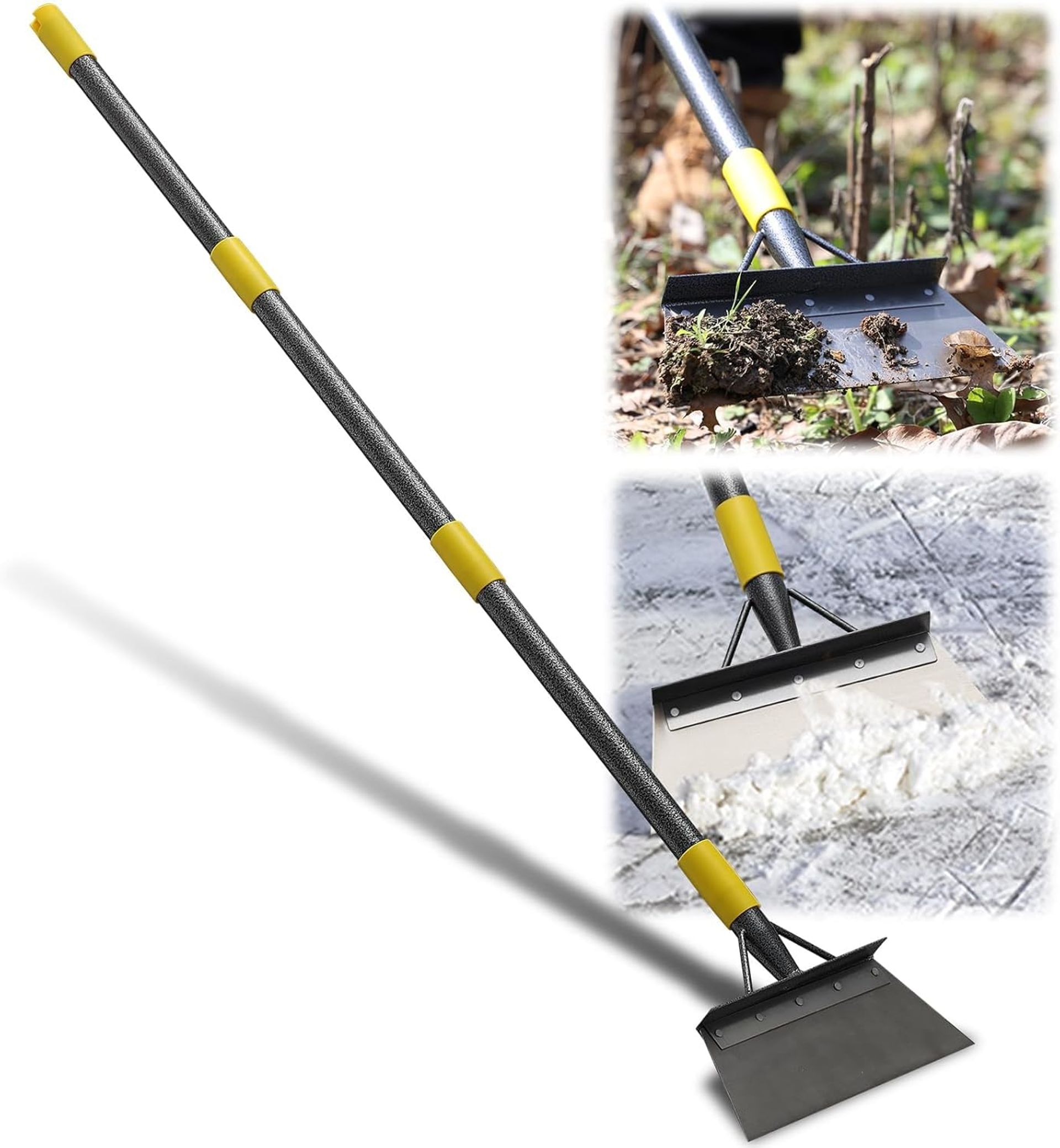 Long Handle Garden Shovel & Scraper 199cm Adjustable Ergonomic Tool for Weeding, Cleaning & Ice Removal