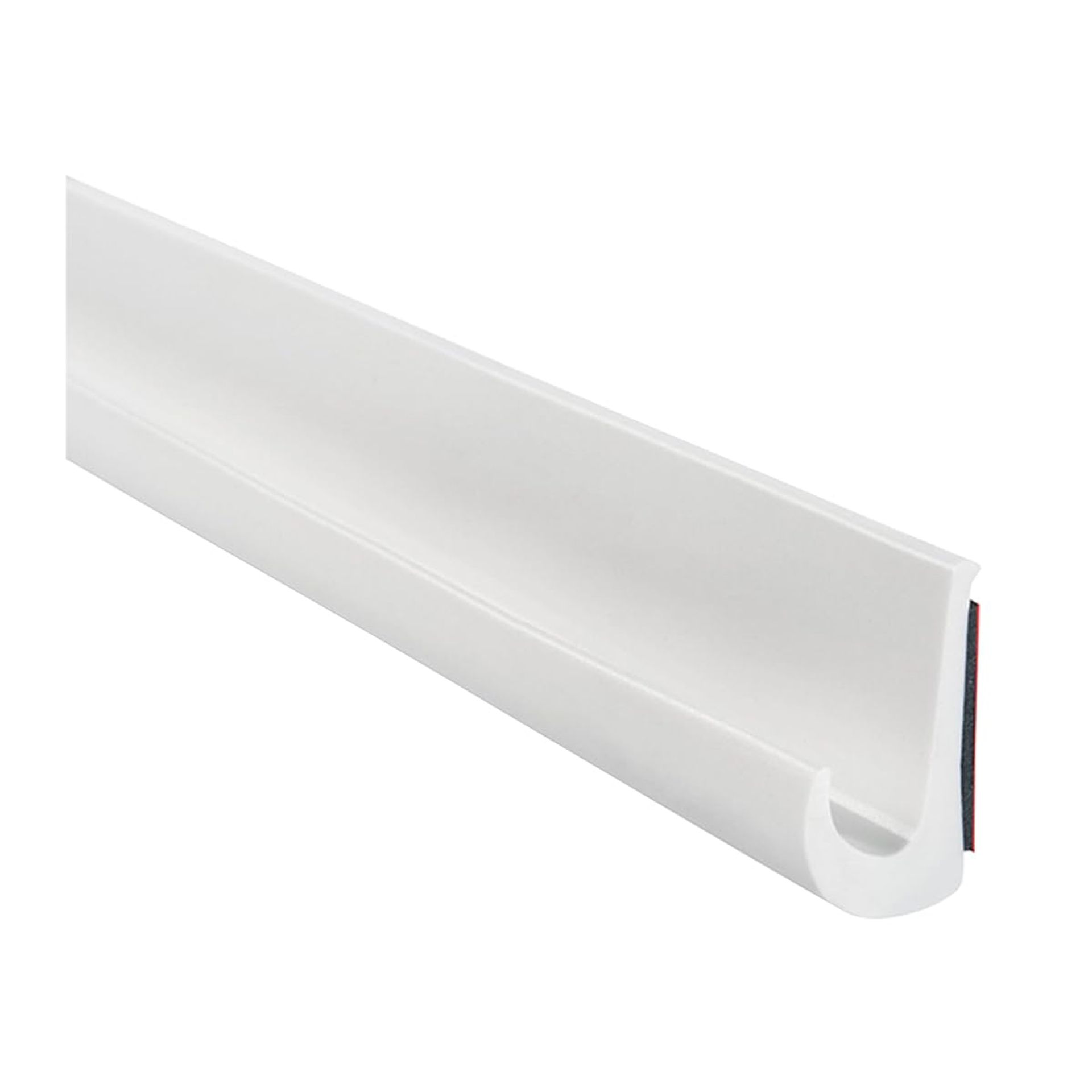 J Shape RV Rain Gutter Drip Rail Trim with Adhesive Backing, Flexible PVC Roof Rain Diverter Strip Moulding for Vehicle, Caravan & Boat - White