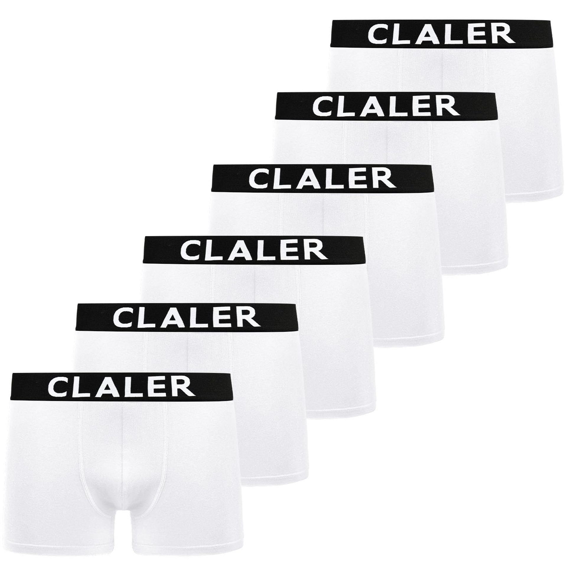 Men's Cotton Boxer Shorts 6 Pack – Breathable Stretch Trunks, Soft & Comfortable Underwear for Daily Wear & Sports (White, XL)