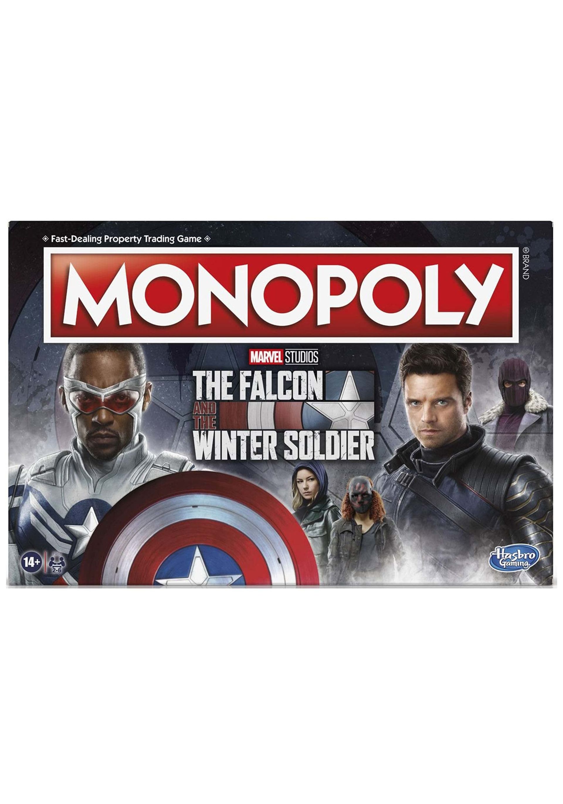 Marvel Falcon and Winter Soldier Monopoly Board Game for 2–6 Players, Ages 14+