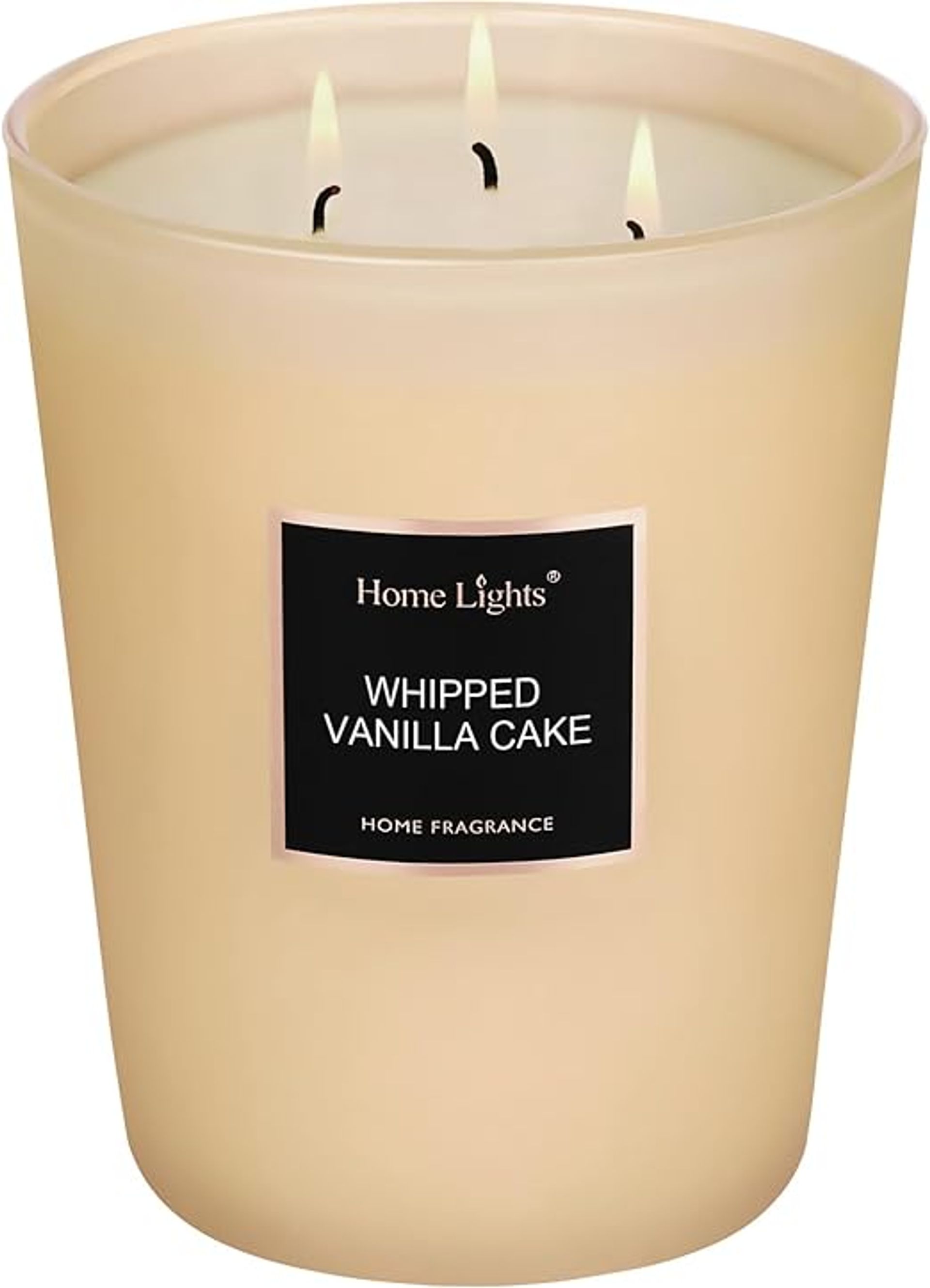Large Scented Soy Wax Candle, Long Burn 130 Hours, Aromatherapy Jar Gift with Whipped Vanilla Cake Fragrance