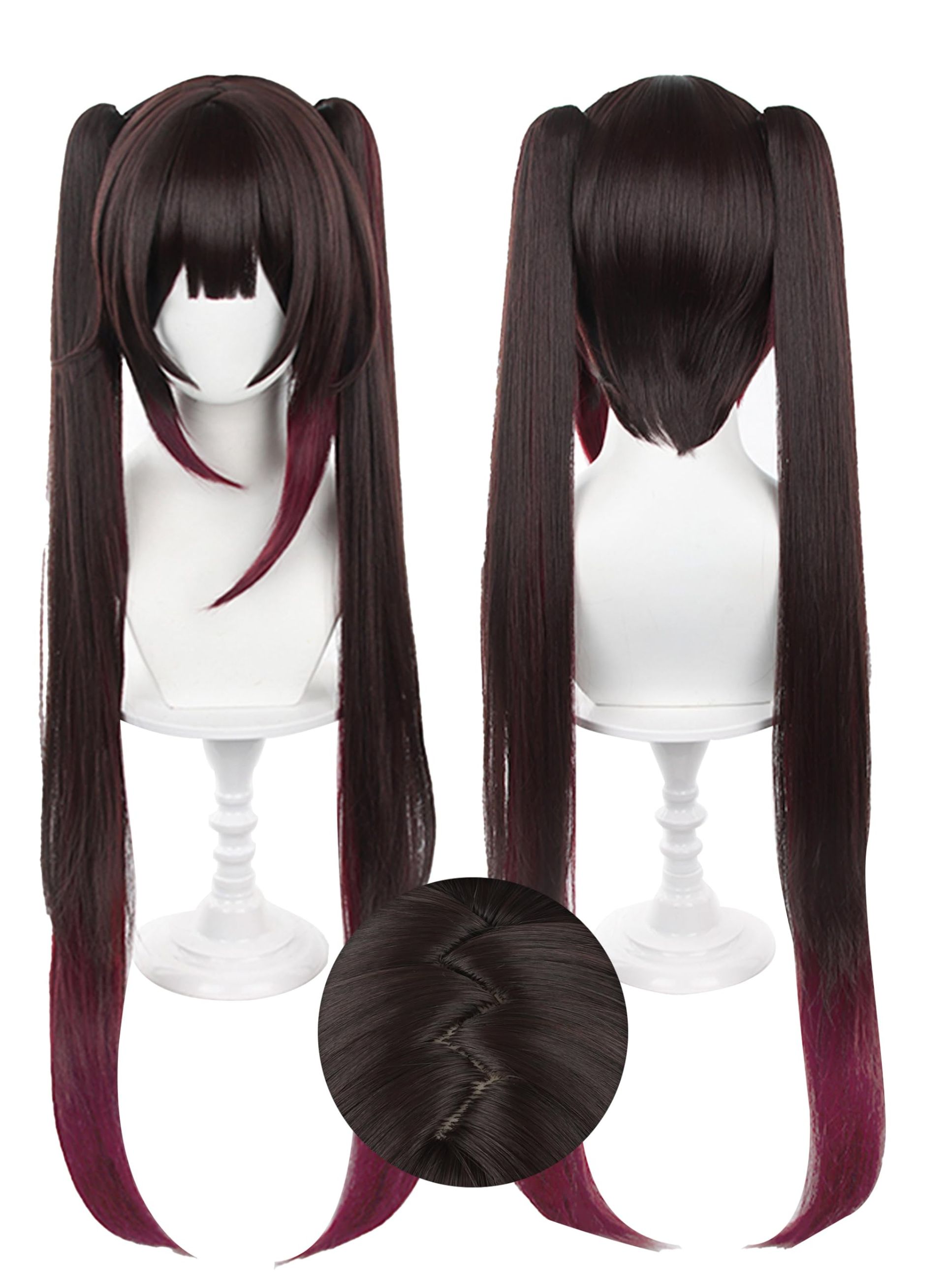 Honkai Star Rail Sparkle Cosplay Wig Long Brown Gradient with Twin Ponytails - Sparkle Wig