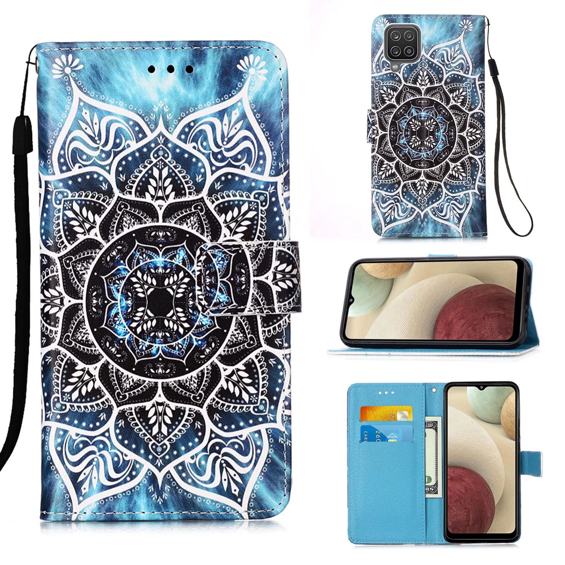 Phone Case Wallet Flip Cover with Card Slots 3D Mandala Design for Xiaomi Redmi 9A + Screen Protector - Mandala Xiaomi Redmi 9A
