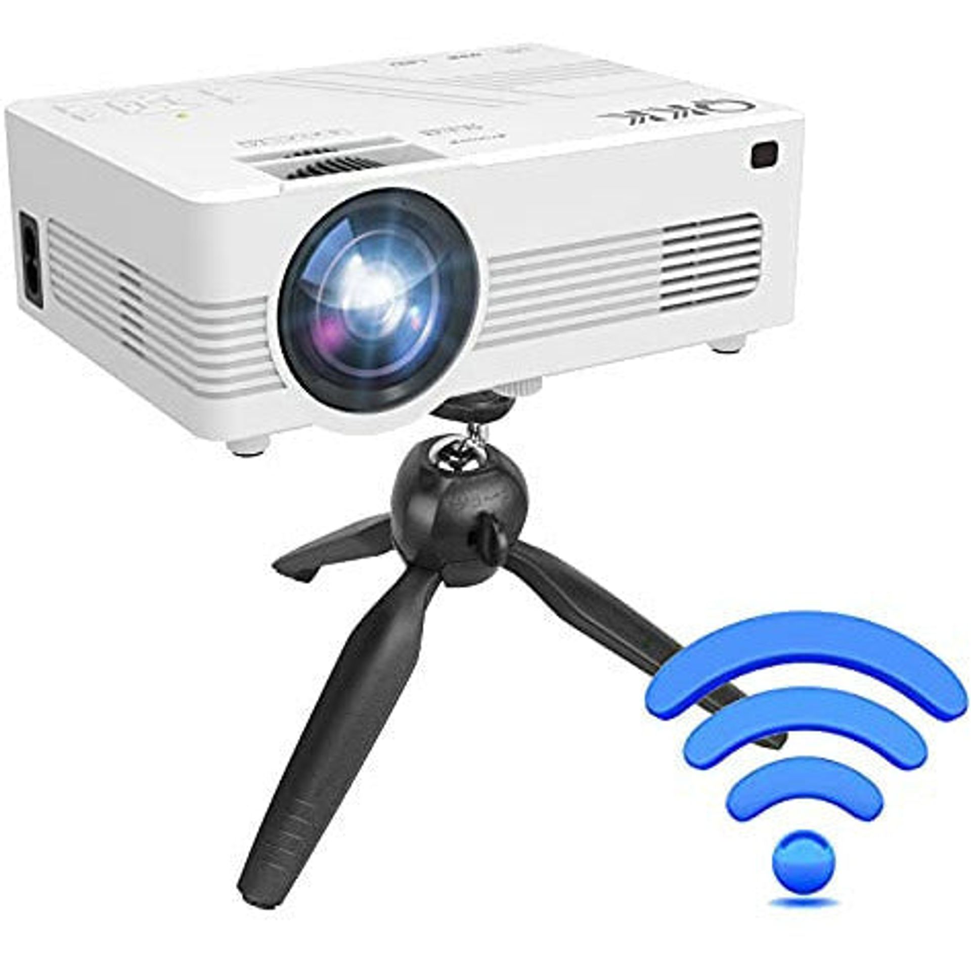 QKK AK-83プロジェクター QKK AK-83 WiFi Projector [With Projector Tripod], 1080P Full HD