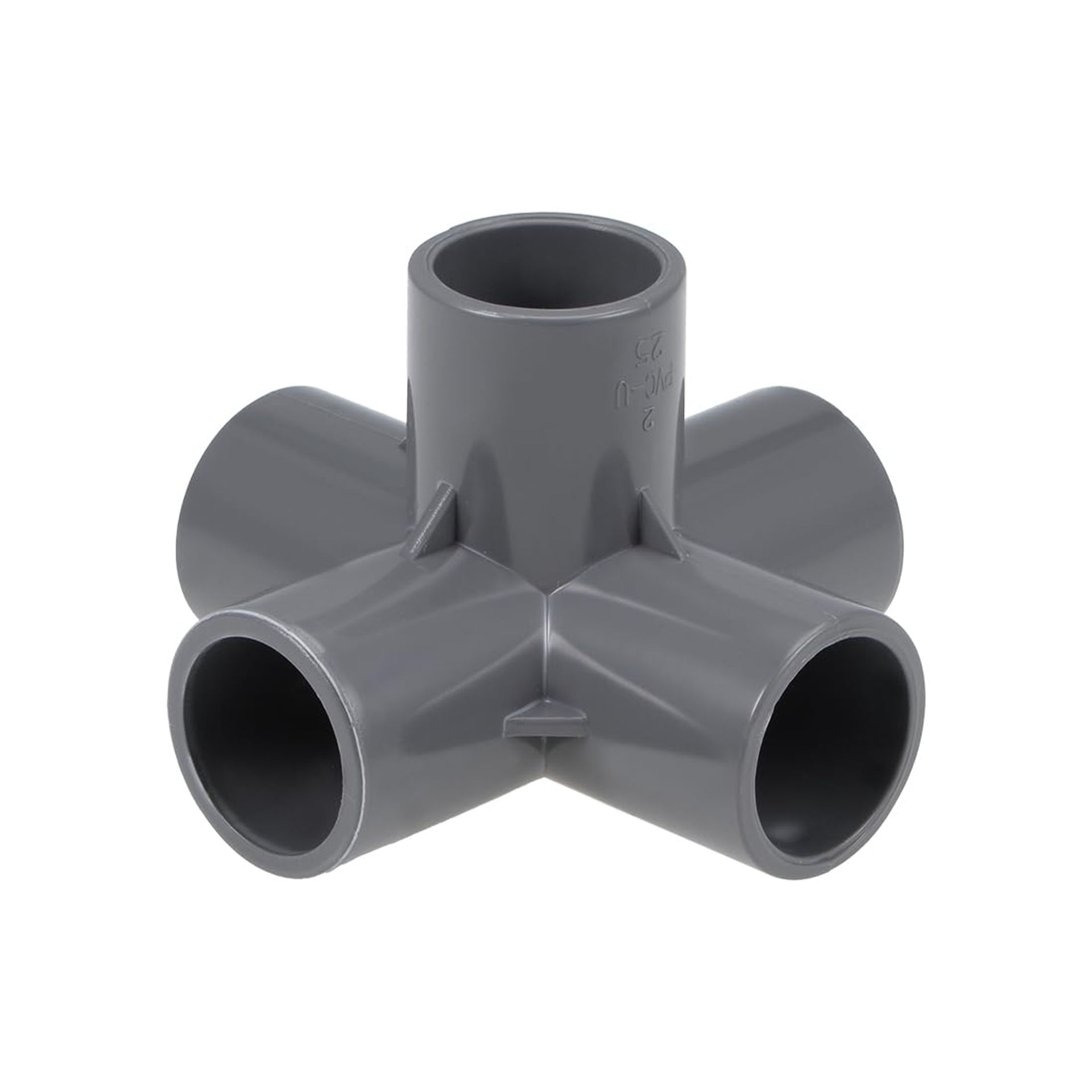 sourcing map 5-Way Elbow PVC Pipe Fitting Furniture Grade 25mm Size Tee Corner Fittings Gray 5Pcs