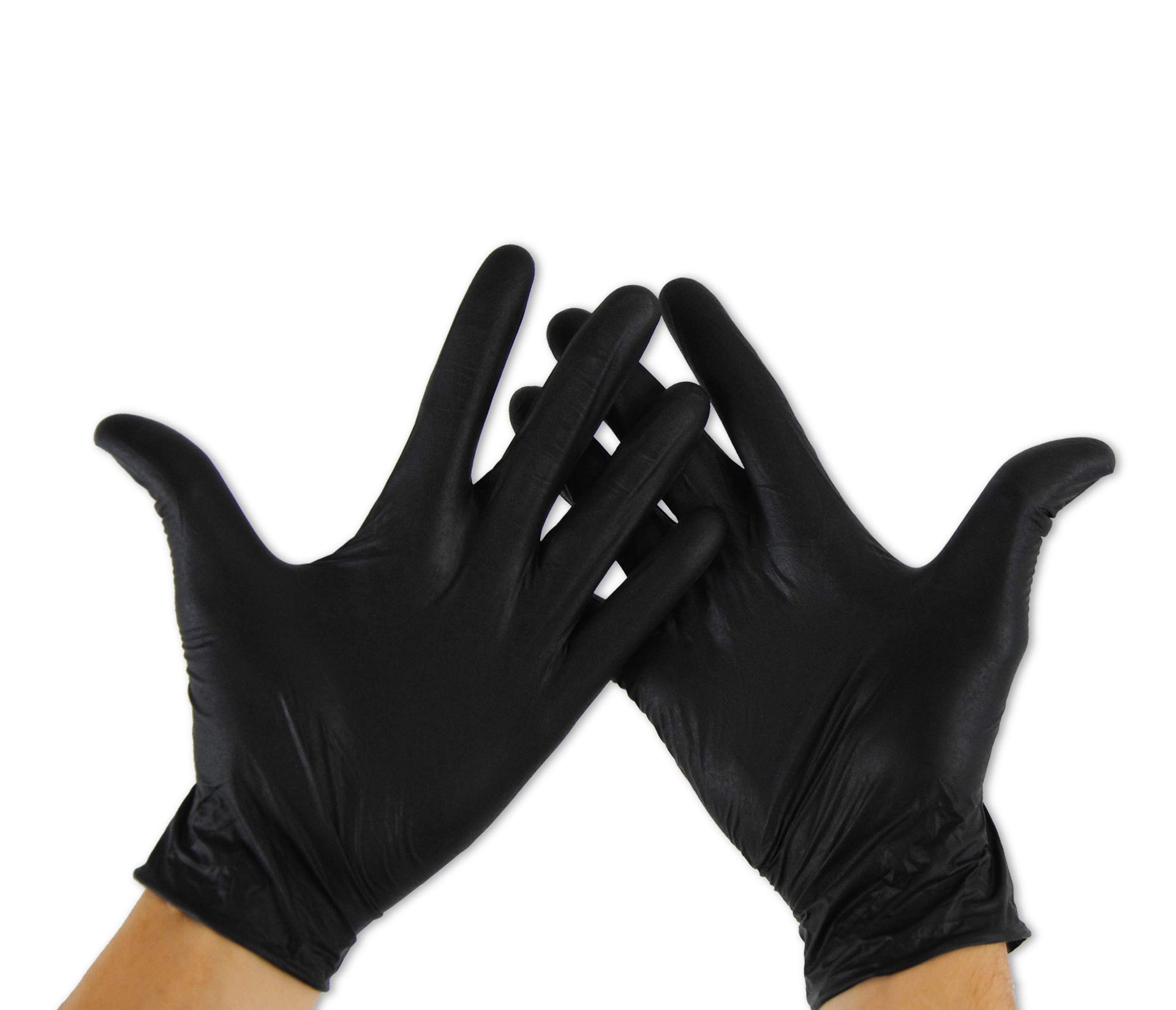 Disposable Nitrile Gloves Multipurpose Powder & Latex Free Protective Gloves - Black Small