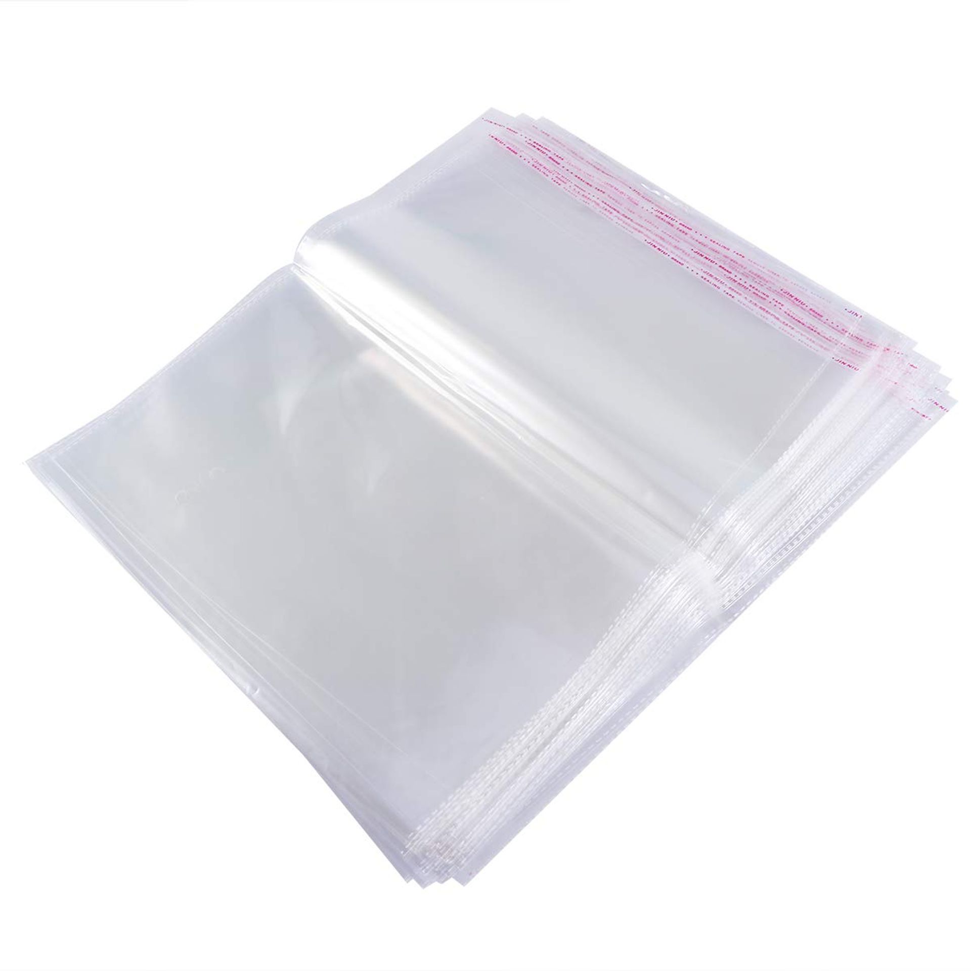Clear Self-Adhesive Cellophane Bags 30x40cm - 100 Pack for Retail Display & Food Packaging