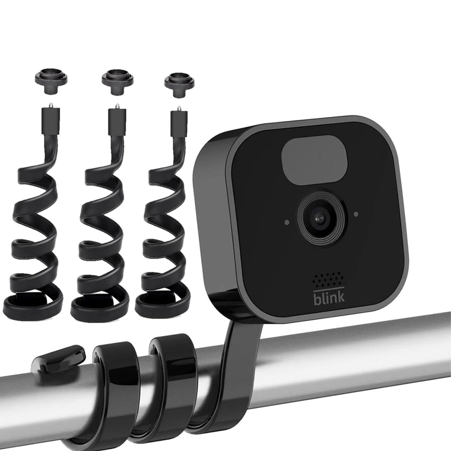 3 Pack Flexible Twist Camera Mount for Blink Outdoor, Indoor, Mini & XT Series - Sturdy Adjustable Black Holders