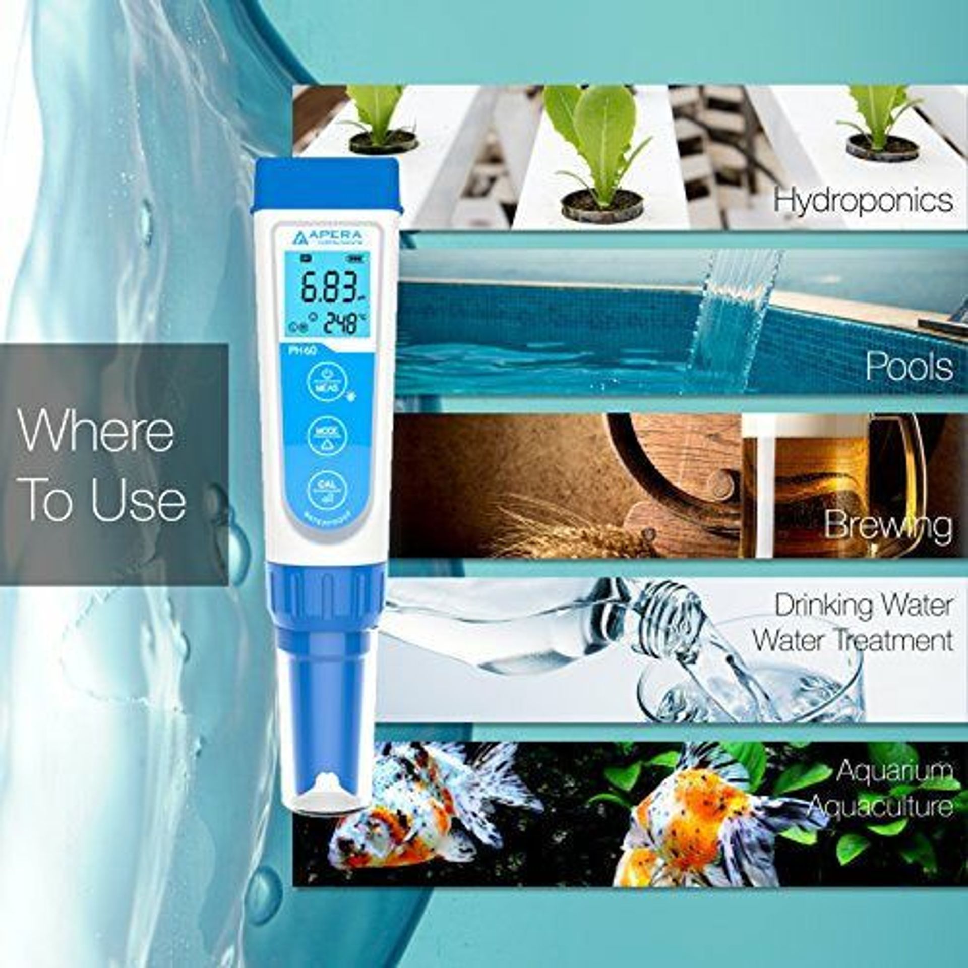 Apera Instruments PH910 tafel-pH-meter (pH-meetbereik 0 tot 14,00