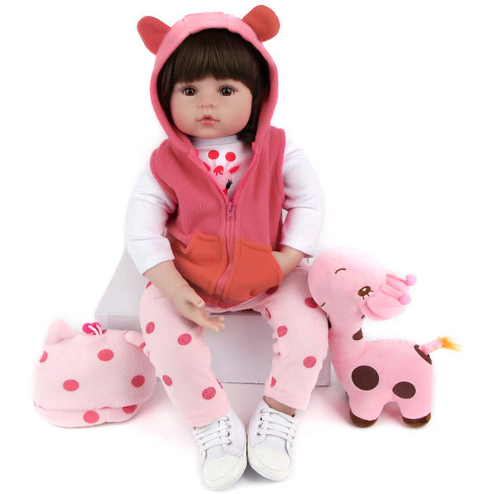 ZIYIUI Poupée Reborn 24 Pouces 60cm Réaliste Bebe Reborn Fille Soft Silicone Vinyl Reborn Baby Doll Jouet Realite Fille Nouve Am
