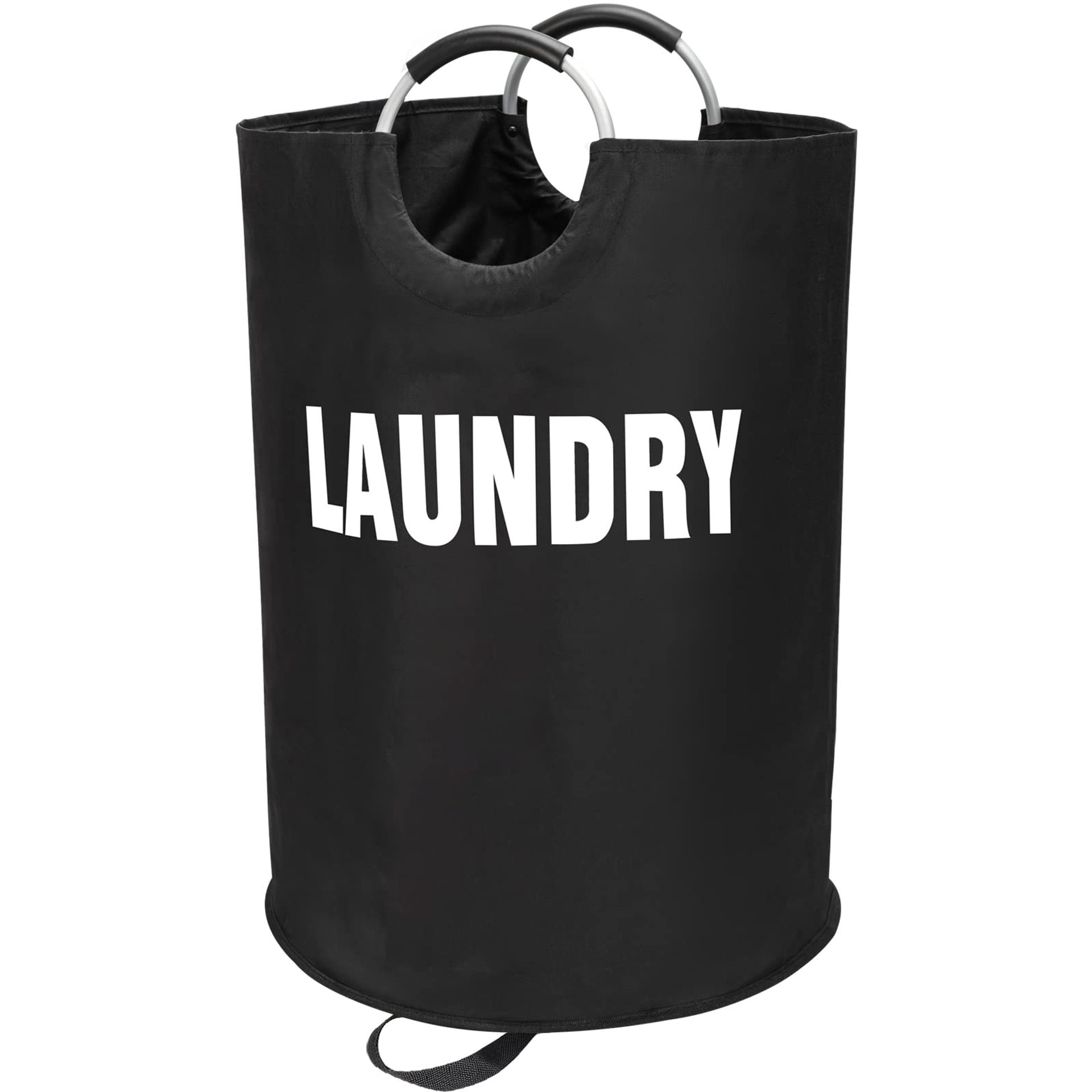 XX-Large Laundry Basket 160L Freestanding Collapsible Oxford Fabric Hamper with Aluminium Handles - Black 160L