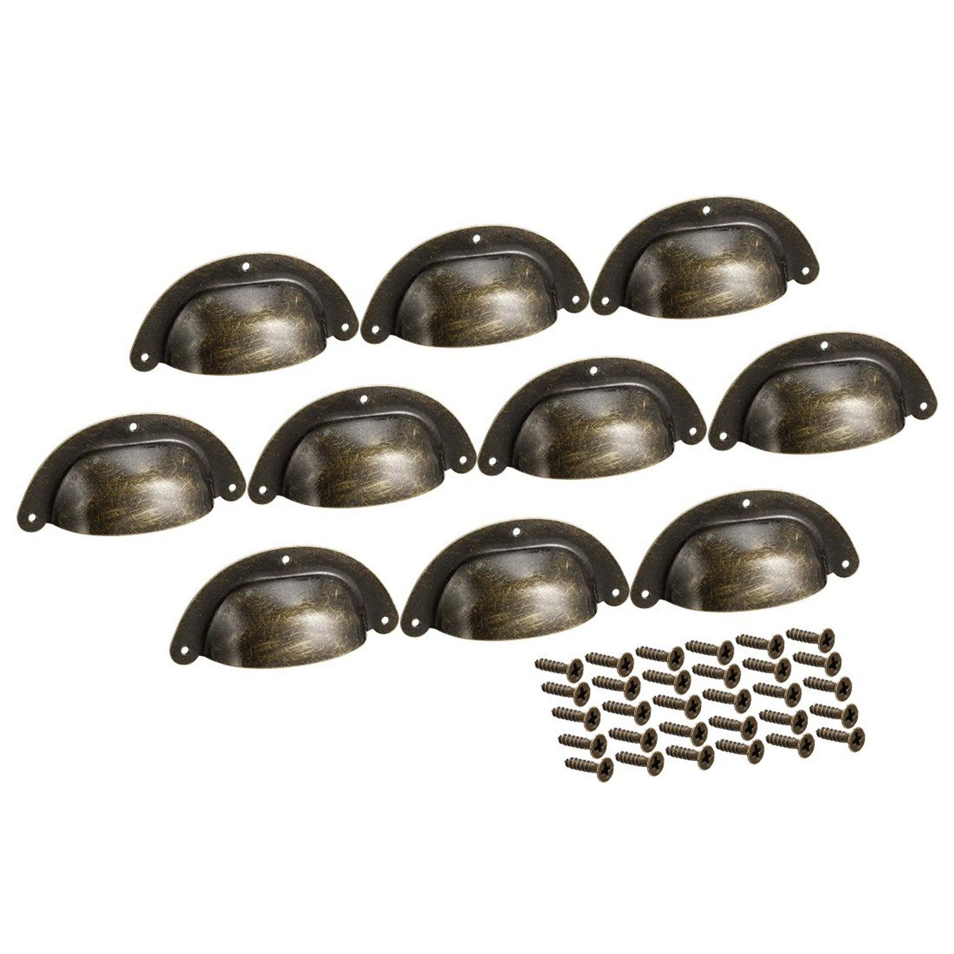 Vintage Bronze Cup Pull Handles for Cabinets & Drawers - 10 Pack, 3.9" Uxcell